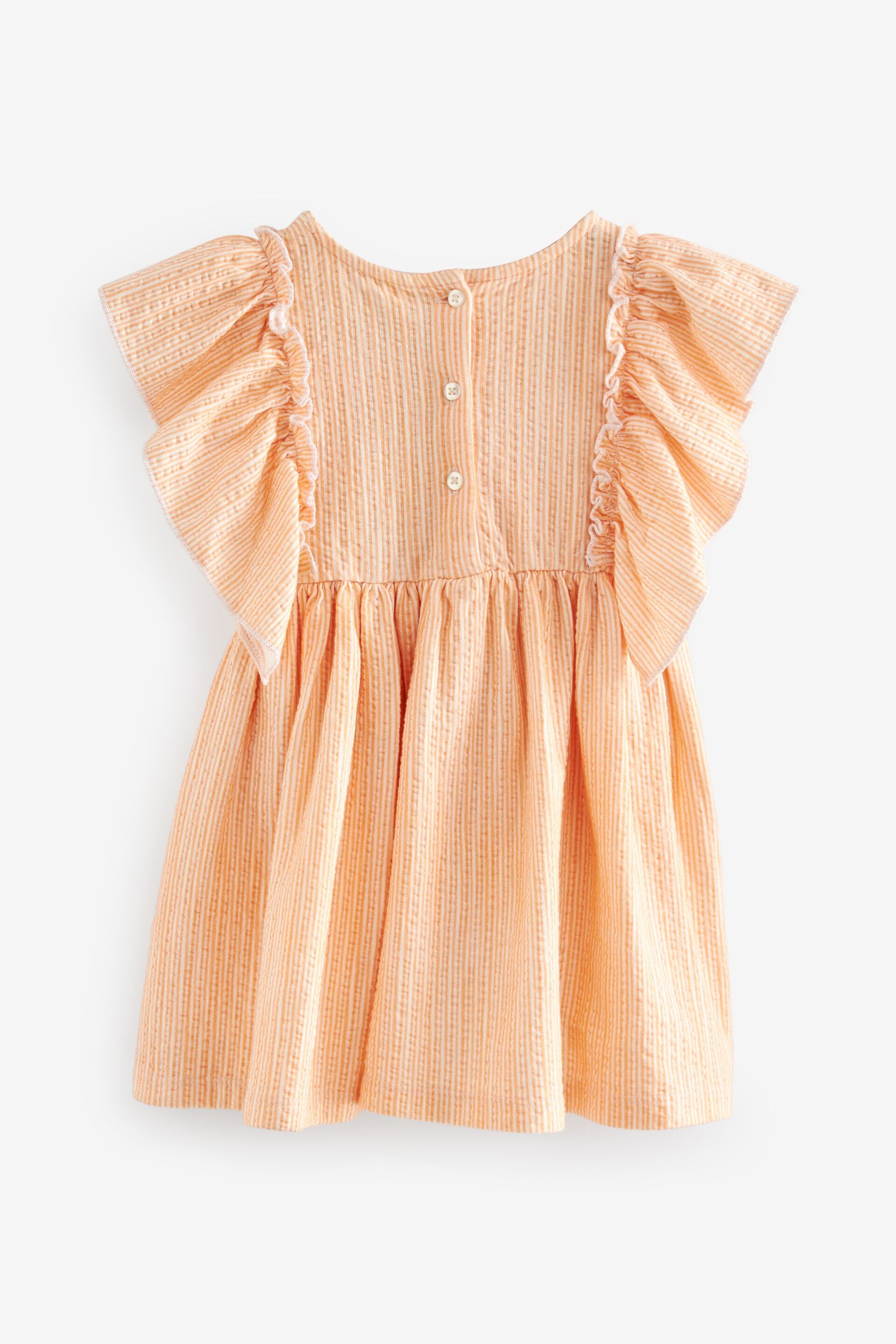 Orange Short Sleeve Embroidered Dress (3mths-7yrs) - Image 2 of 3