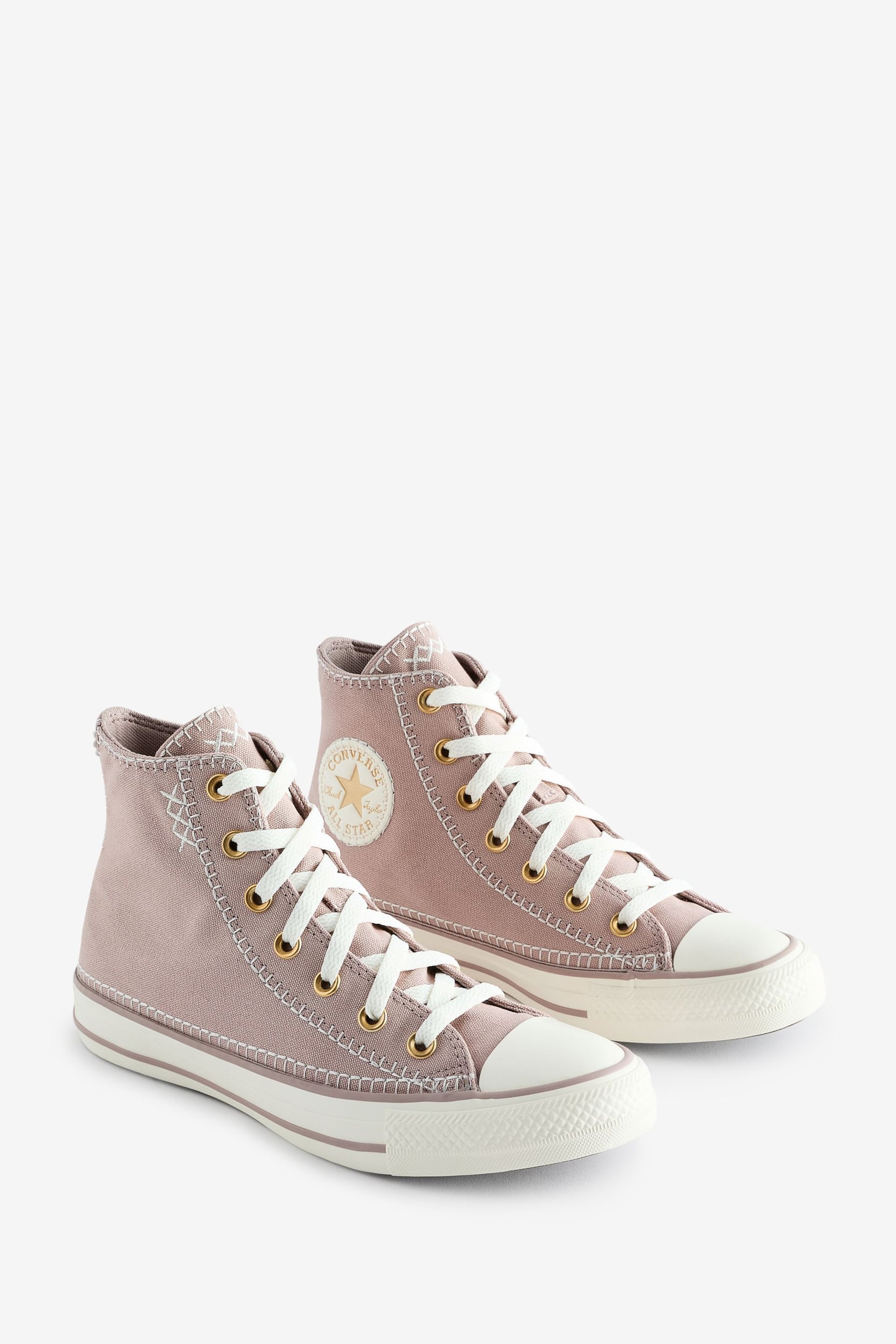 Converse Neutral Chuck Taylor All Star High Top Trainers - Image 3 of 9