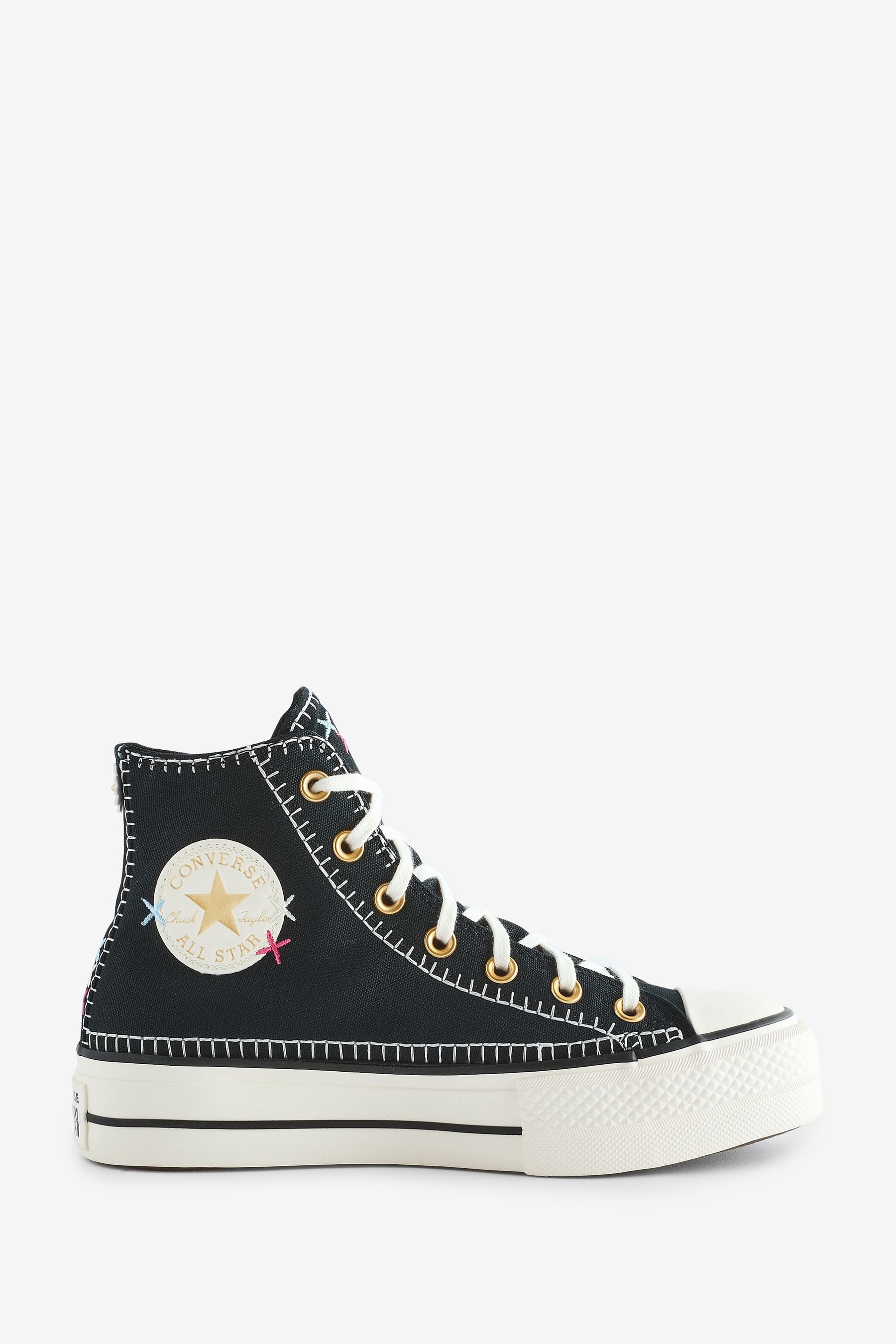 Buy Converse Black Cream Chuck Taylor All Star High Top Lift Trainers from Next Luxembourg