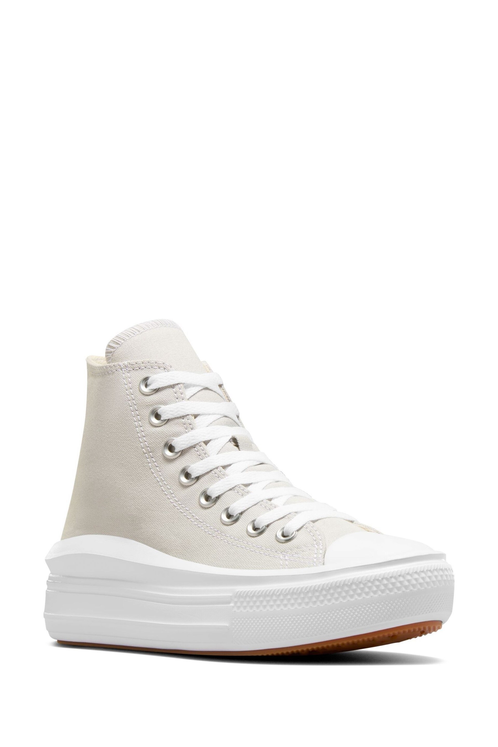 Converse Grey Chuck Taylor All Star Move High Top Trainers - Image 3 of 10