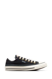 Converse Black Chuck Taylor All Star Crafted Stitching Ox Trainers - Image 1 of 10