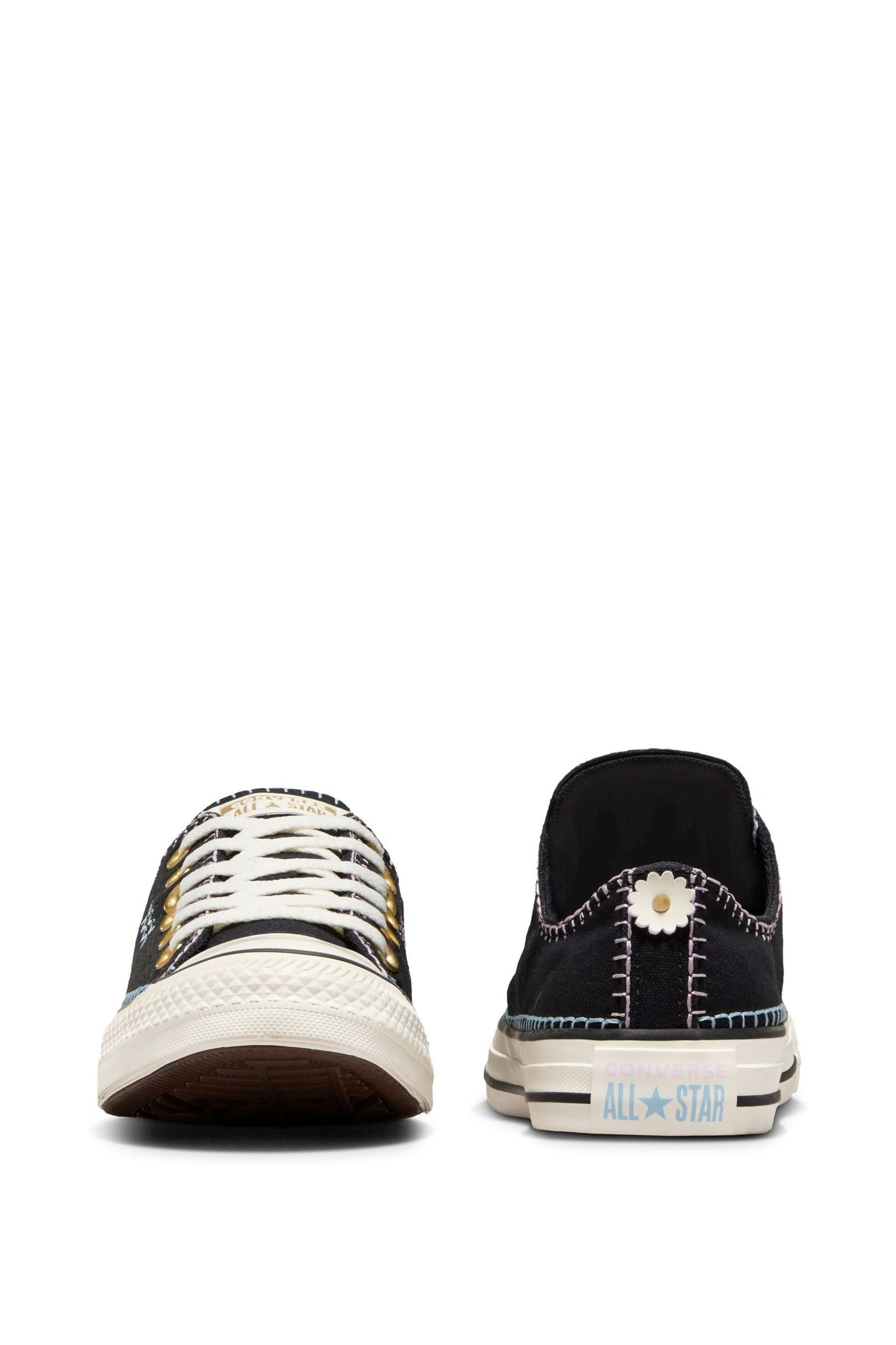 Converse Black Chuck Taylor All Star Crafted Stitching Ox Trainers - Image 7 of 10