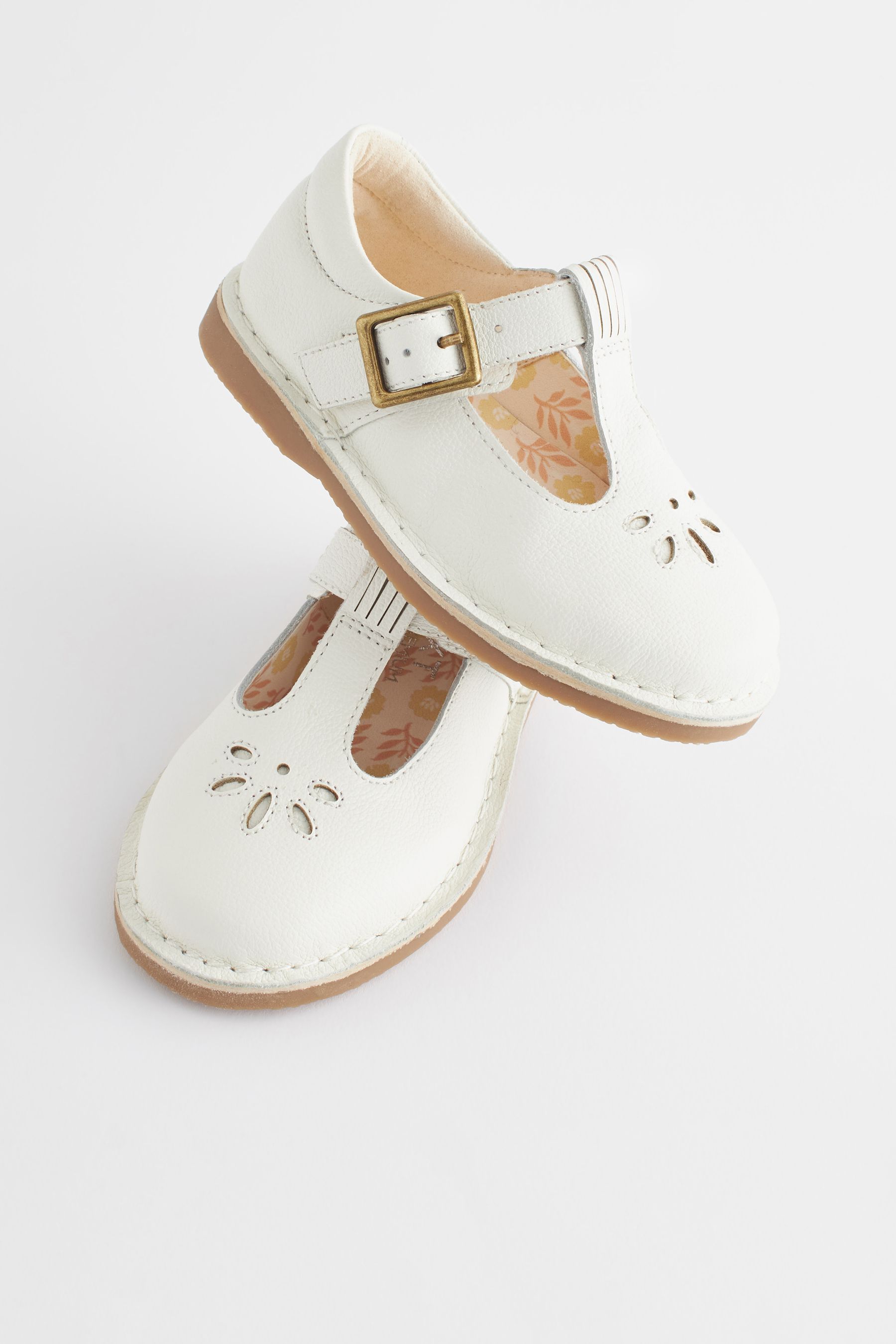 Buy White Leather T Bar Shoes from Next Canada