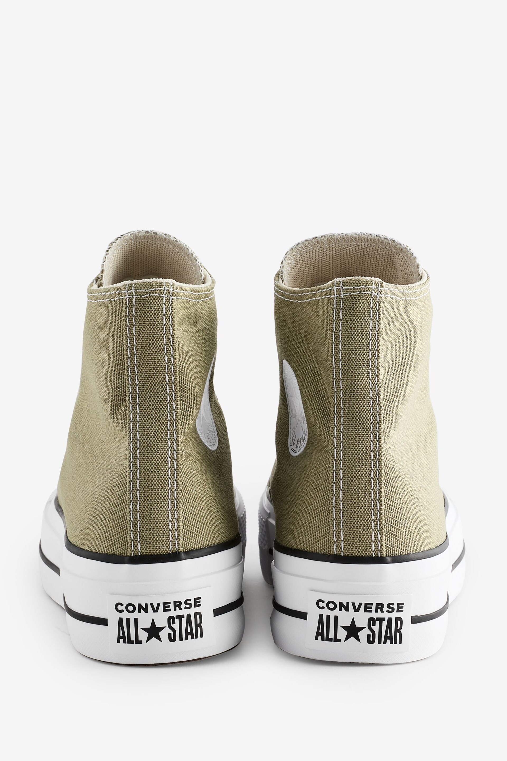 Converse Khaki Green Chuck Taylor All Star High Top Lift Trainers - Image 4 of 9