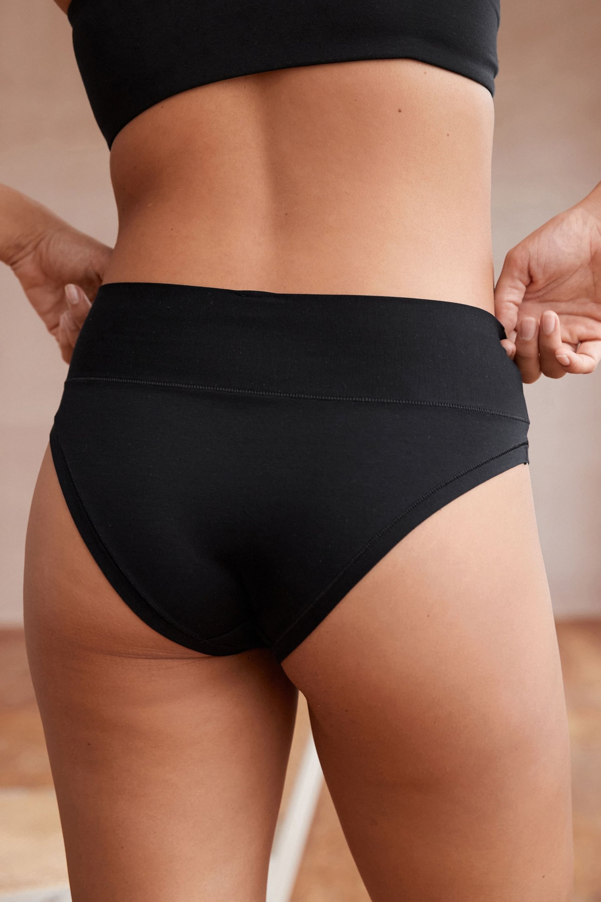 Black High Rise High Leg Forever Comfort Knickers - Image 3 of 5