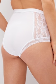 White High Rise Microfibre And Lace Knickers - Image 2 of 5