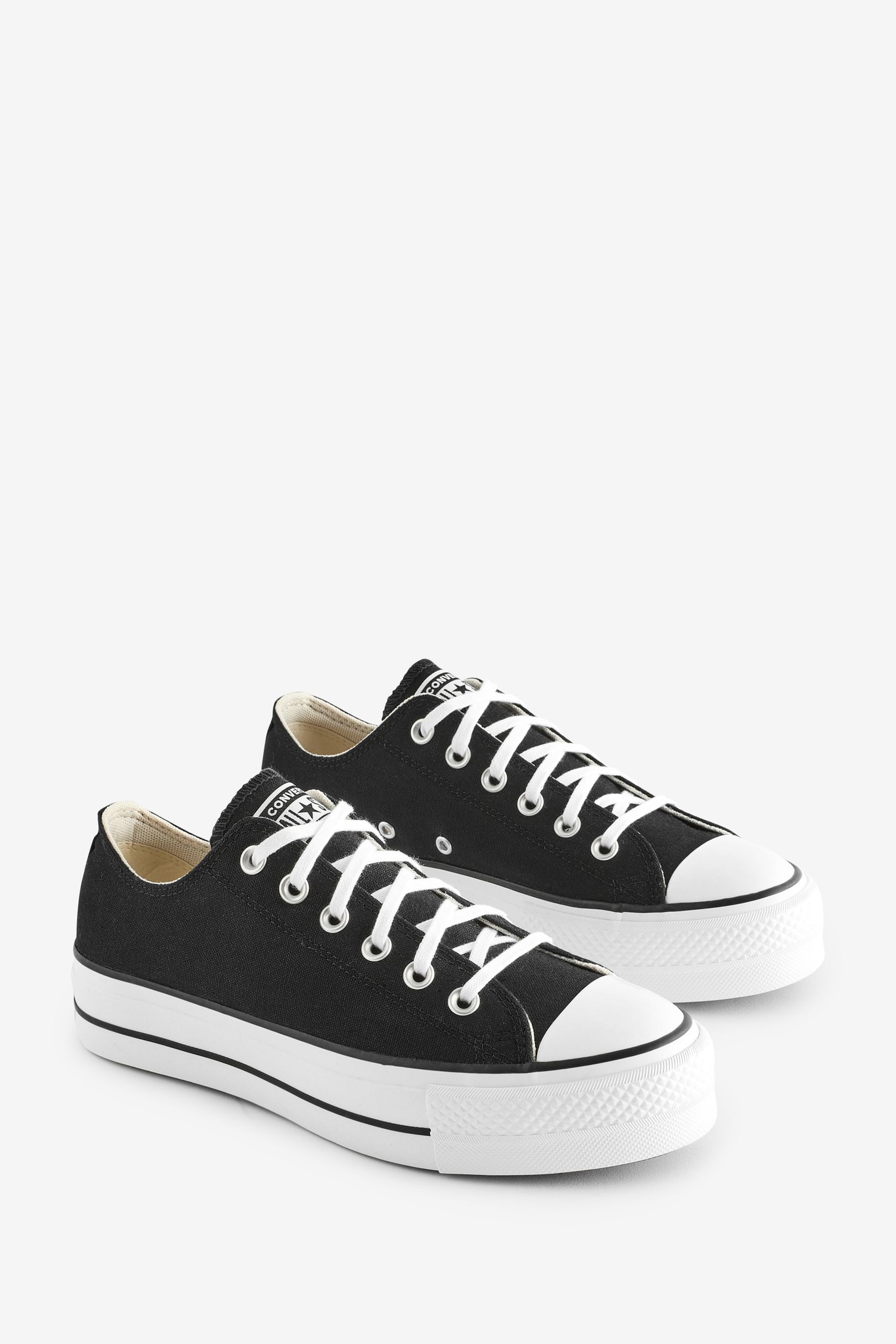 Converse Black Chuck Taylor All Star Lift Ox Trainers - Image 3 of 9