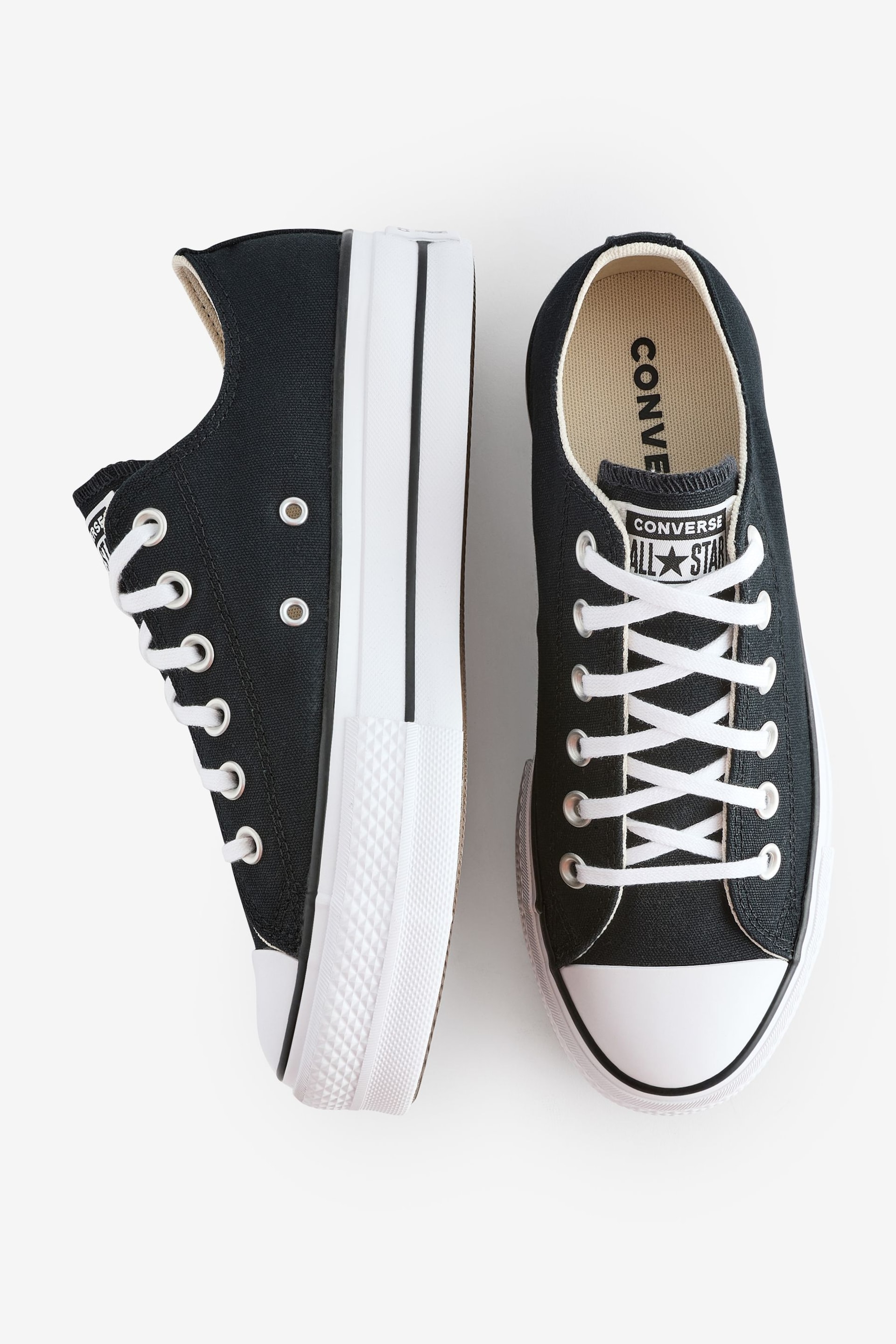 Converse Black Chuck Taylor All Star Lift Ox Trainers - Image 9 of 9
