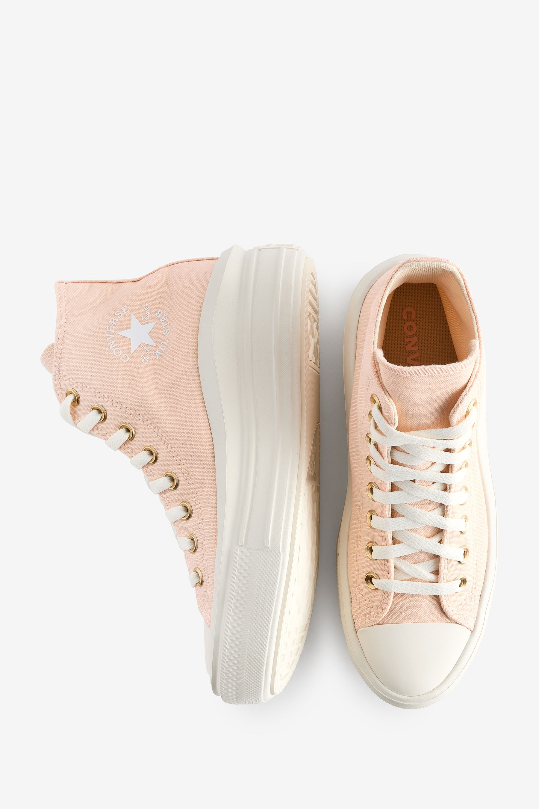 Buy Converse Light Pink Chuck Taylor All Star Move High Top Trainers from Next Luxembourg