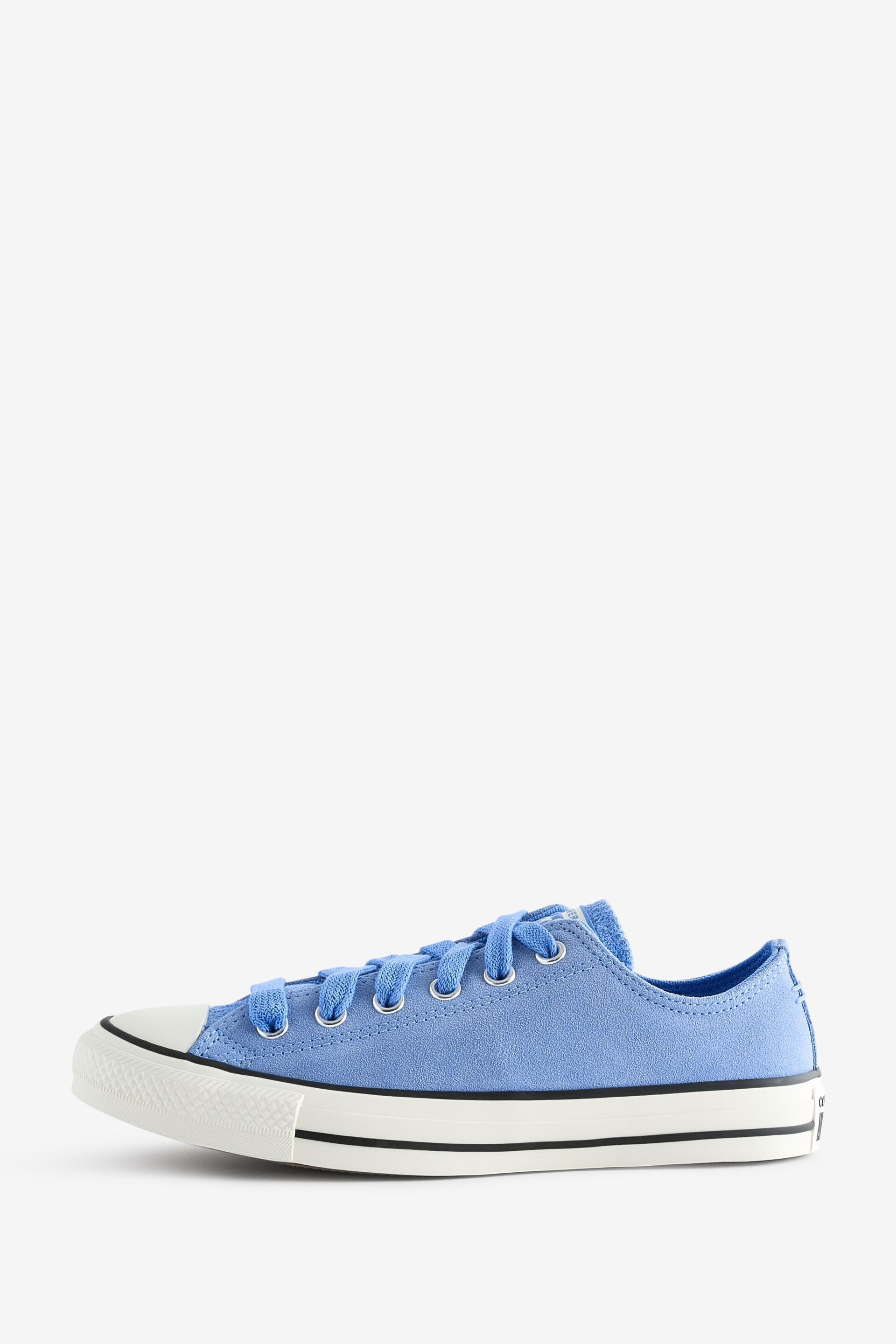 Converse Light Blue Chuck Taylor All Star Suede Ox Trainers - Image 2 of 9