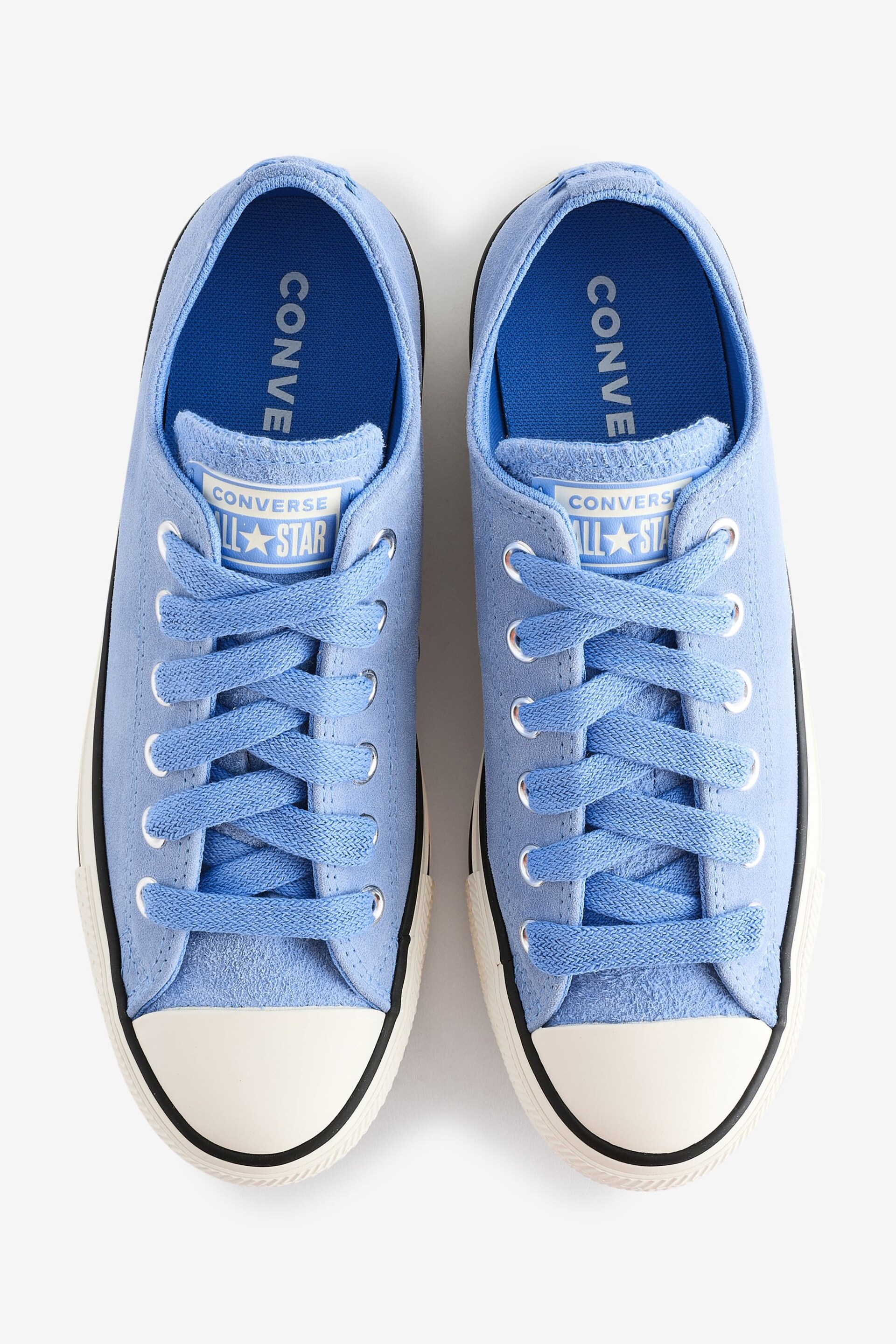 Converse Light Blue Chuck Taylor All Star Suede Ox Trainers - Image 5 of 9
