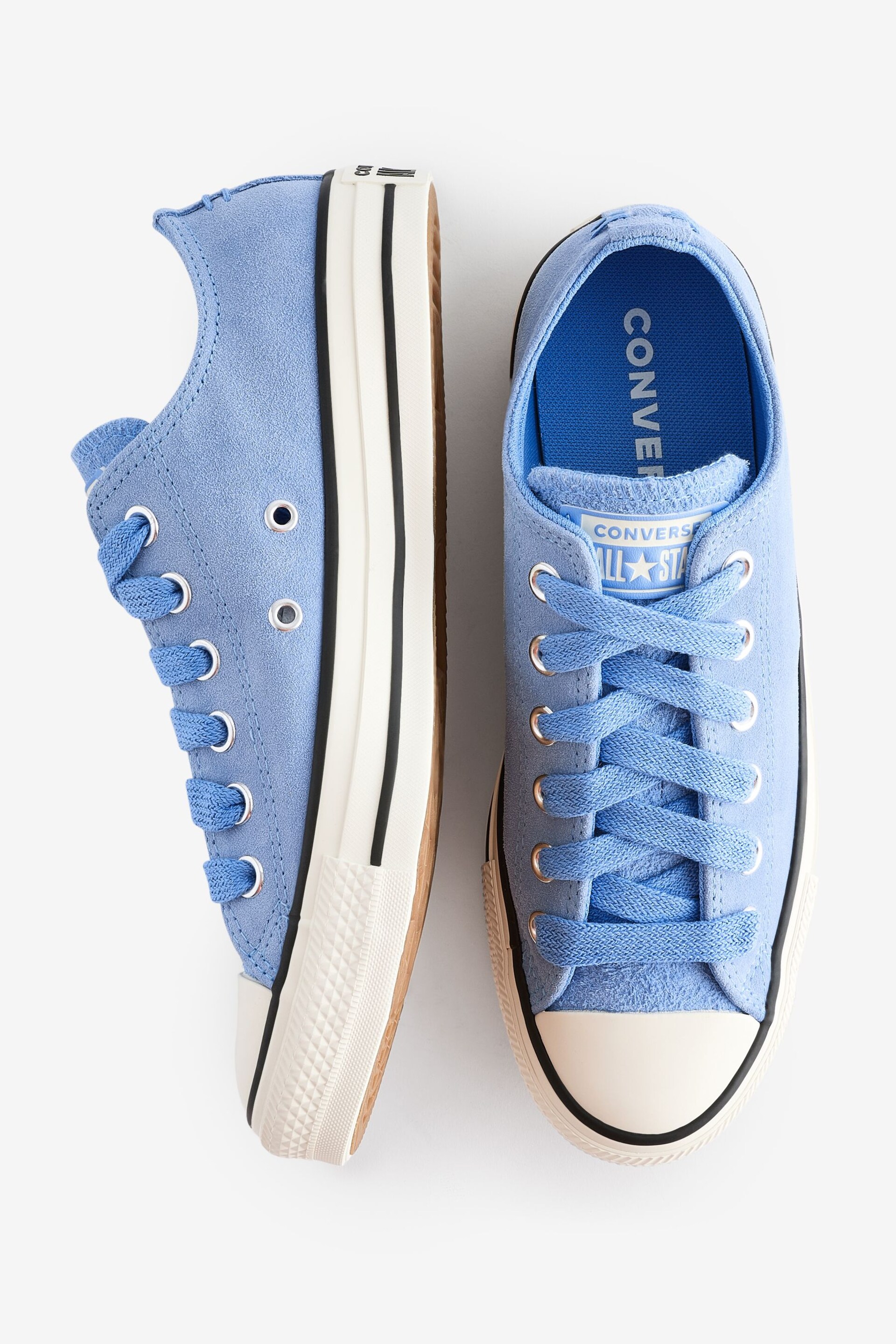 Converse Light Blue Chuck Taylor All Star Suede Ox Trainers - Image 9 of 9