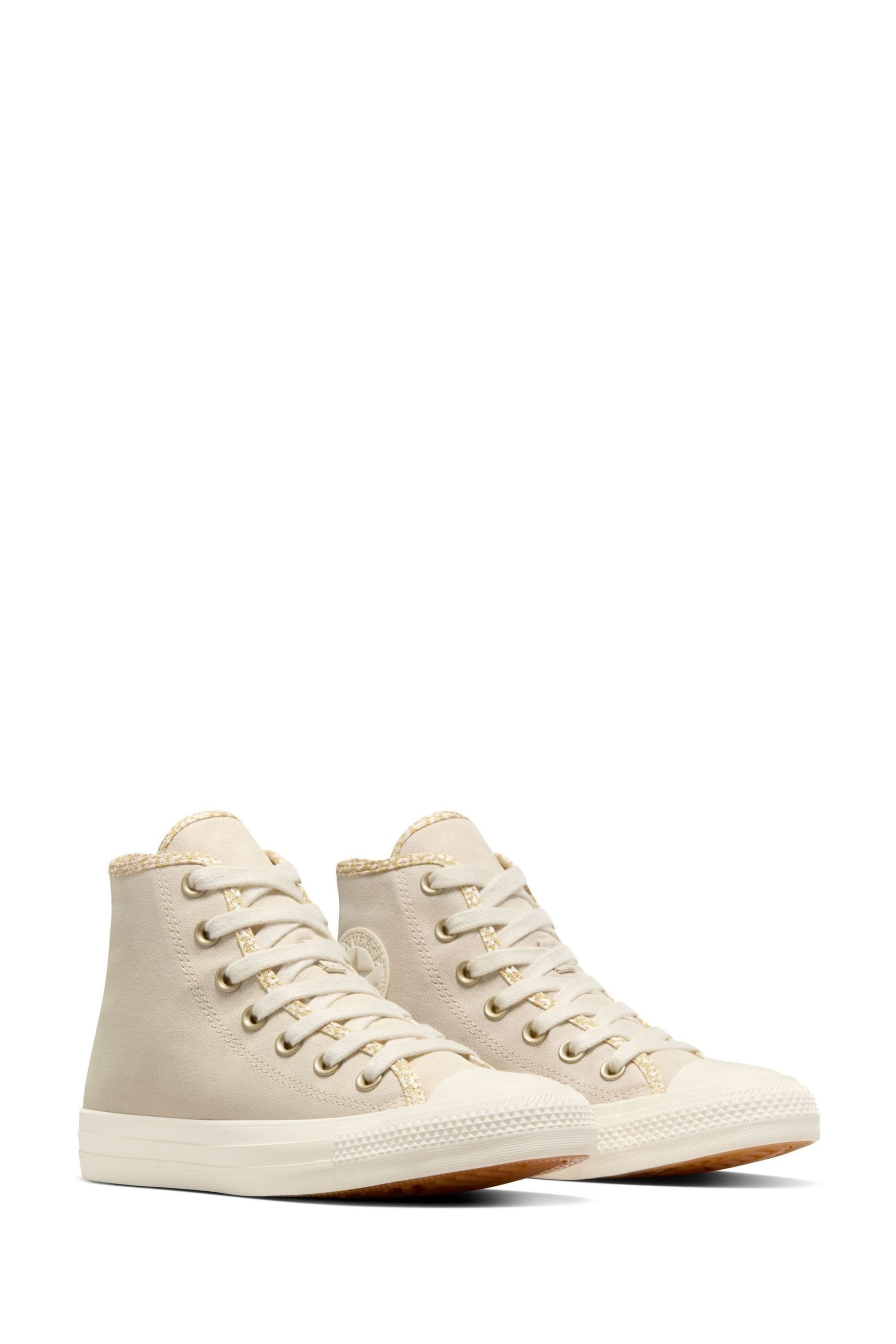 Converse Beige Chuck Taylor All Star High Top Trainers - Image 10 of 12
