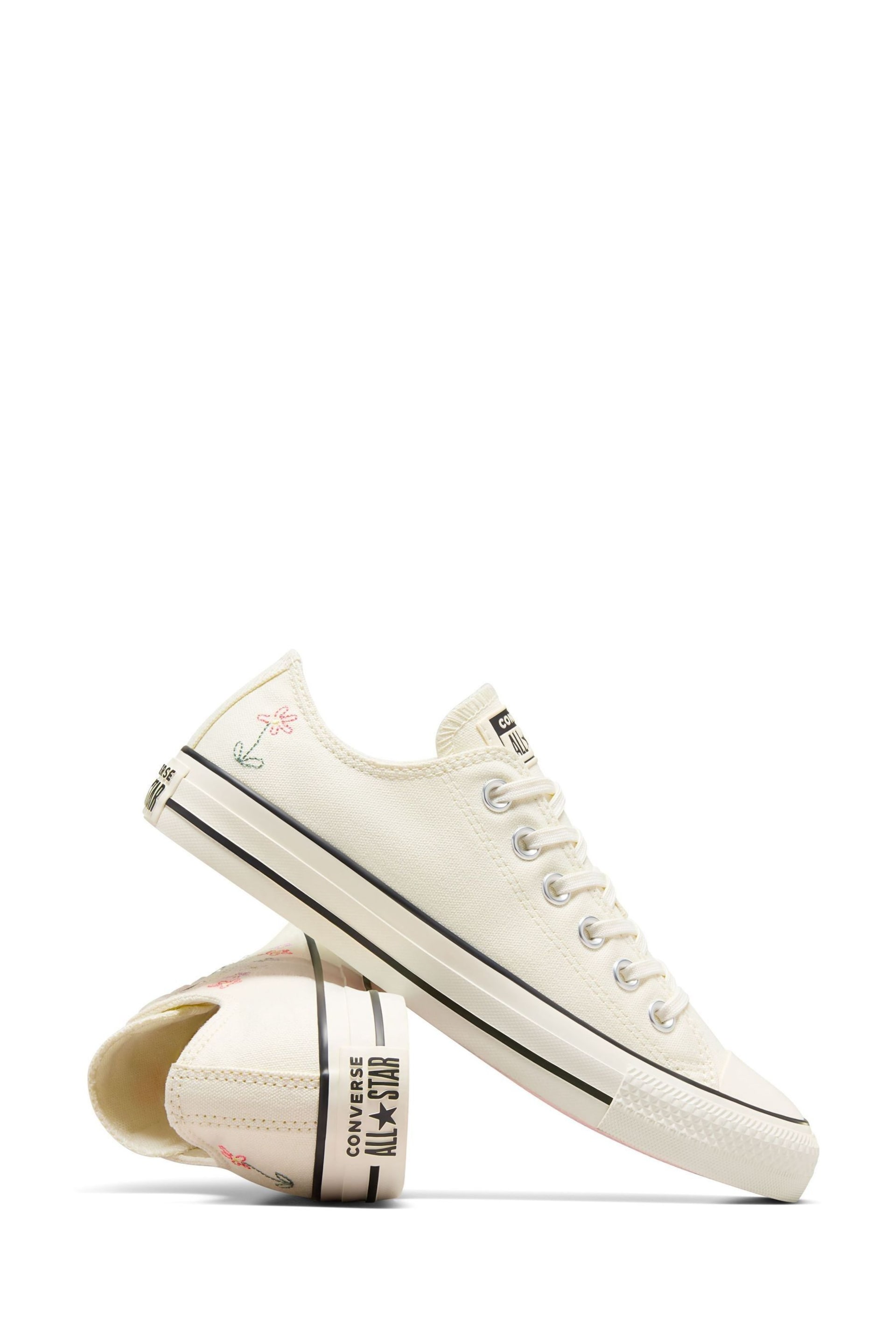 Converse Cream Chuck Taylor All Star Ox Trainers - Image 10 of 11