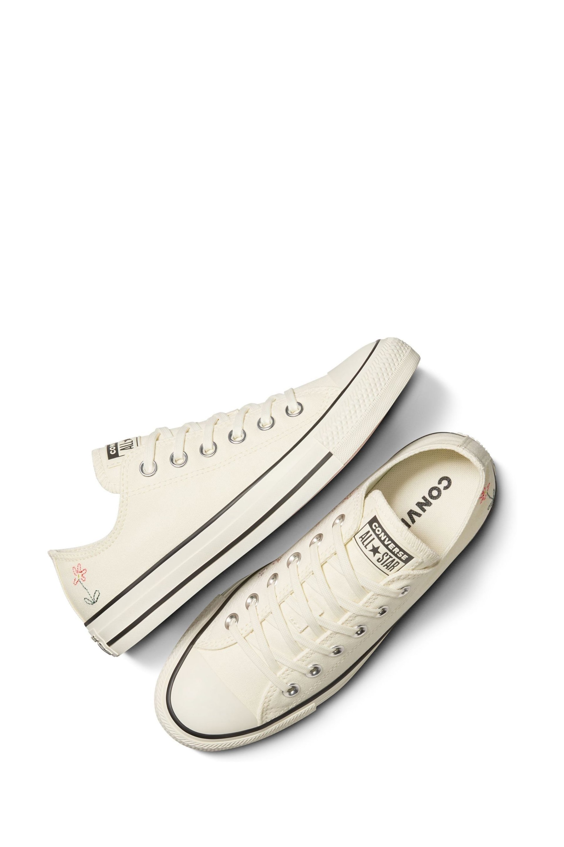 Converse Cream Chuck Taylor All Star Ox Trainers - Image 7 of 11