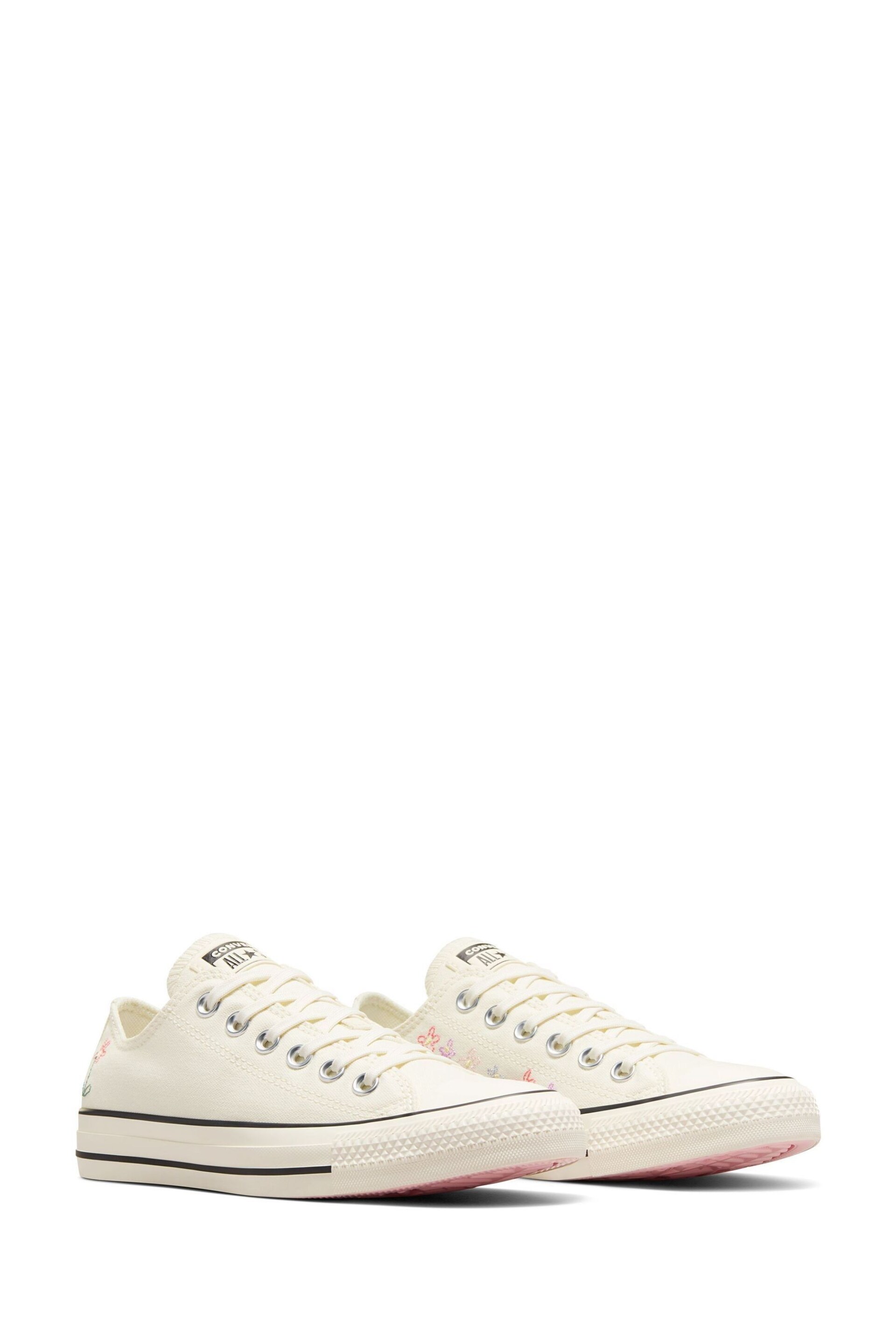 Converse Cream Chuck Taylor All Star Ox Trainers - Image 8 of 11