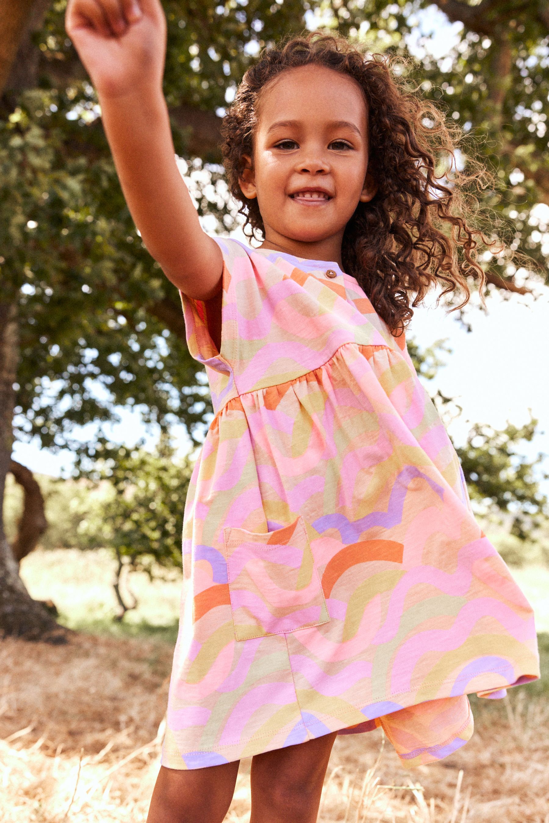 Buy Rainbow 100 Cotton Short Sleeve Jersey Dress 3mths 7yrs from Next Armenia