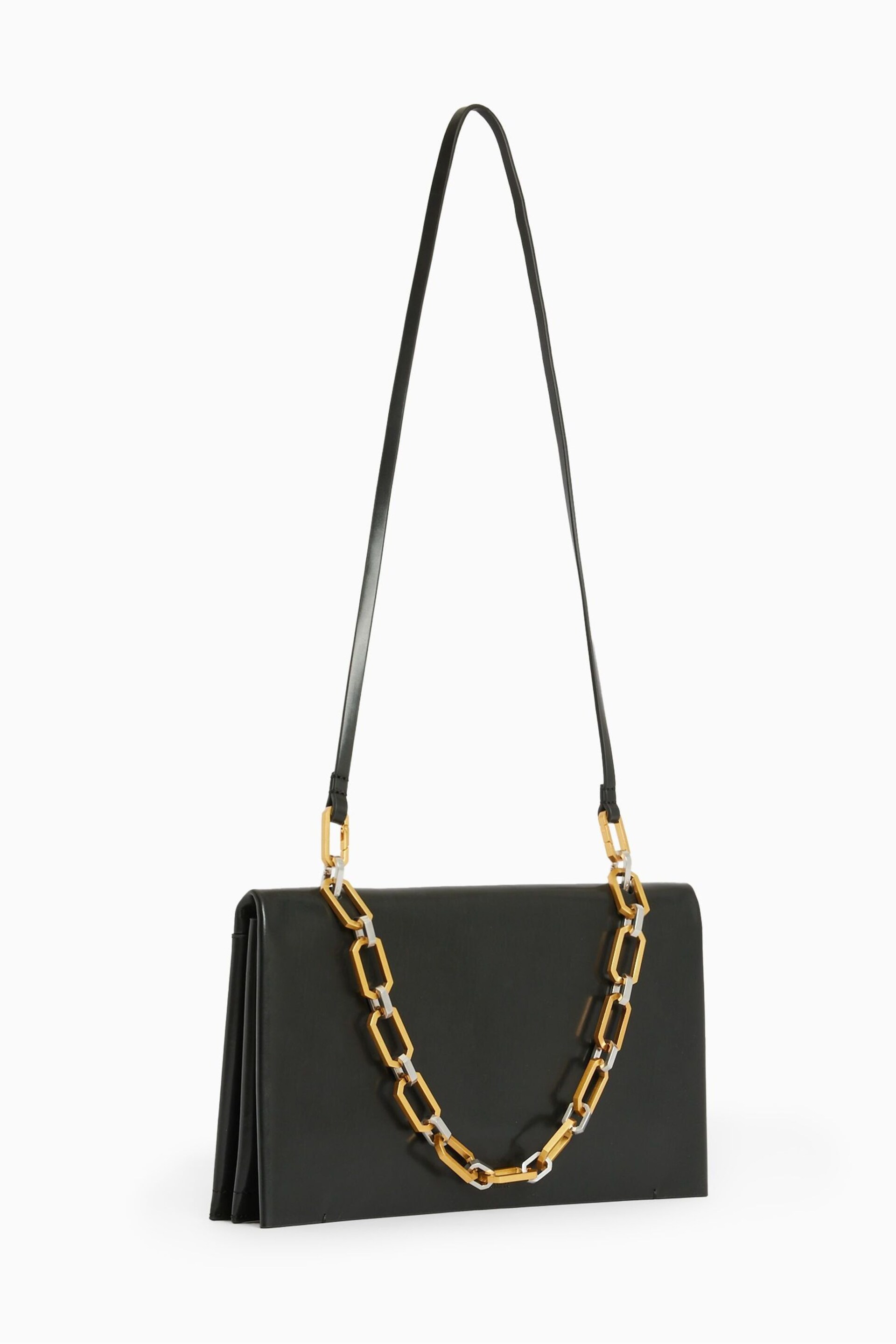 AllSaints Black Akira Clutch Bag - Image 6 of 9