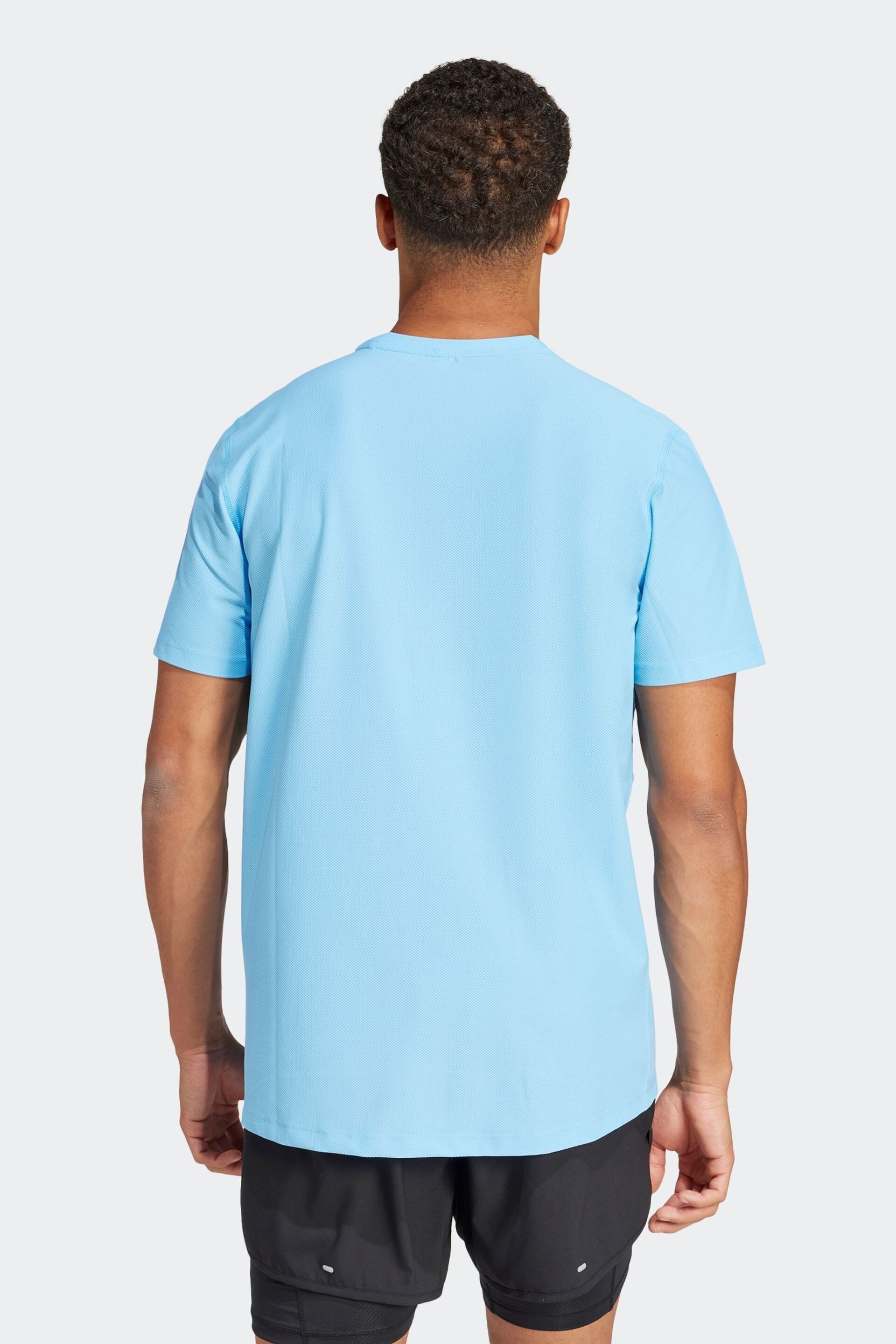 adidas Blue Own The Run T-Shirt - Image 2 of 6
