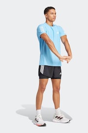 adidas Blue Own The Run T-Shirt - Image 3 of 6