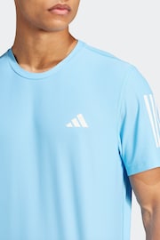 adidas Blue Own The Run T-Shirt - Image 4 of 6