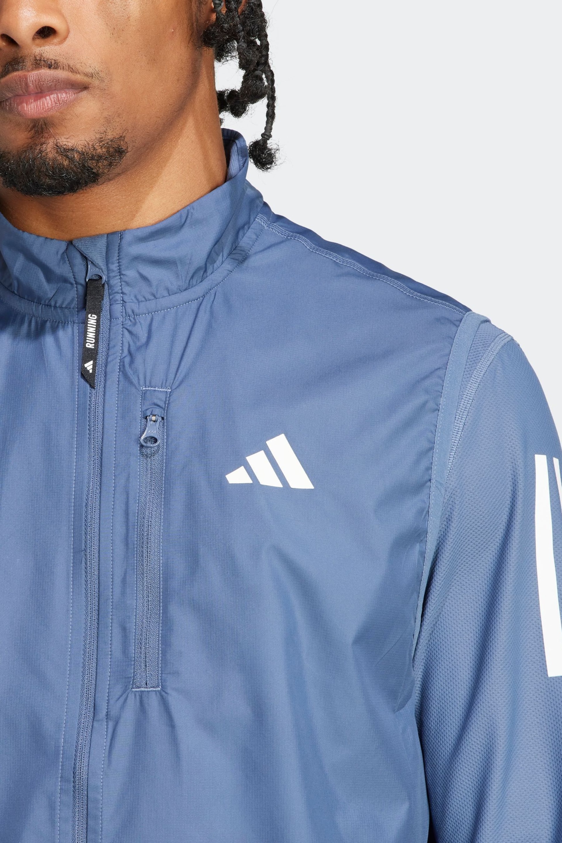 adidas Dark Blue Own The Run Vest - Image 6 of 8