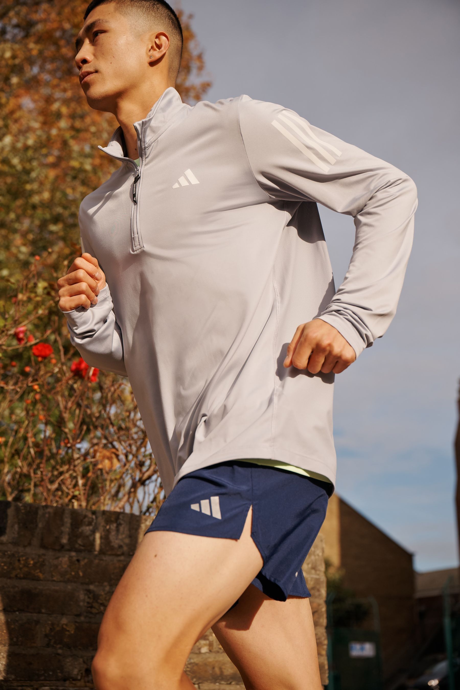 Buy adidas Grey Own the Run Half Zip Track Top from Next Luxembourg