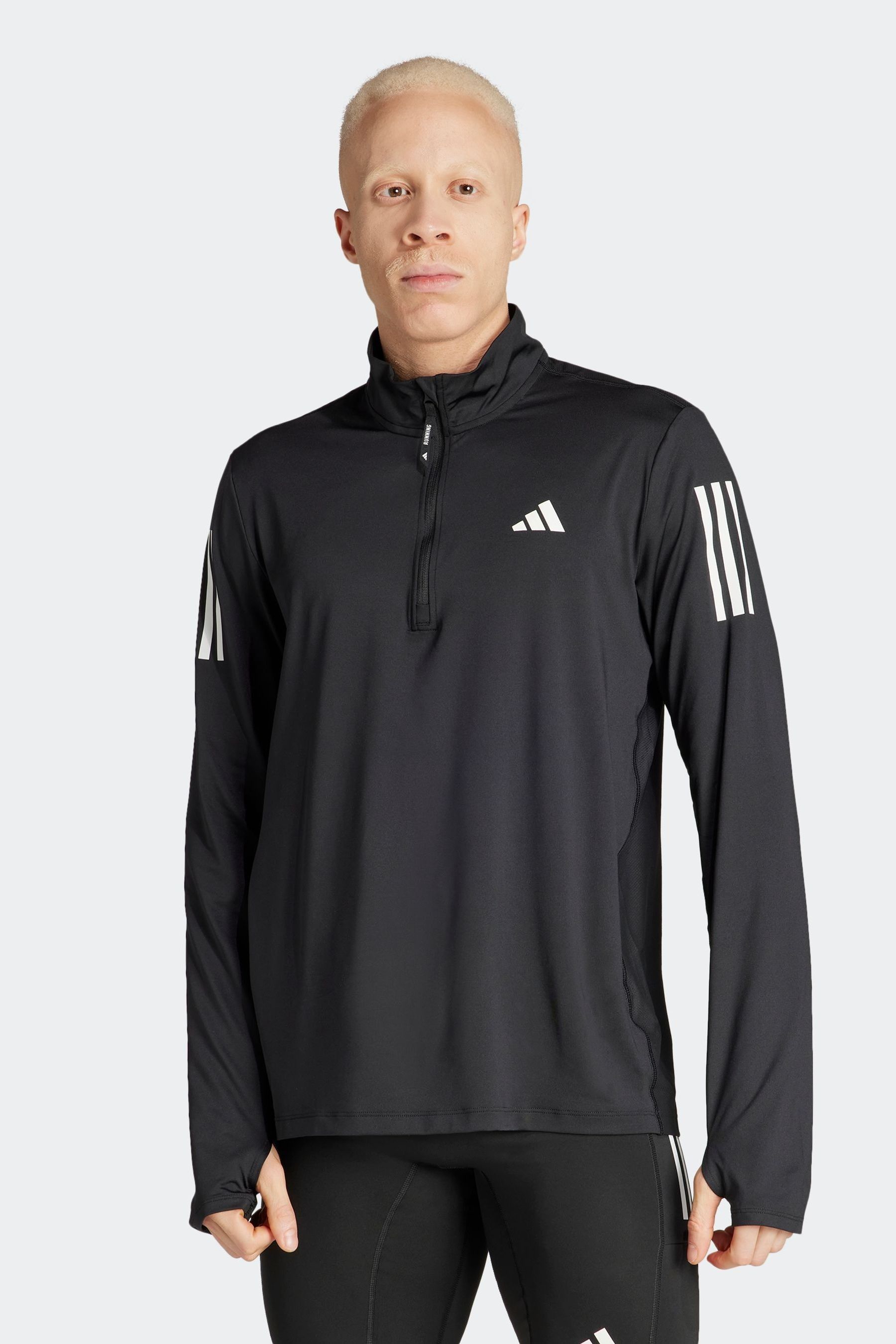 Adidas black quarter zip sale