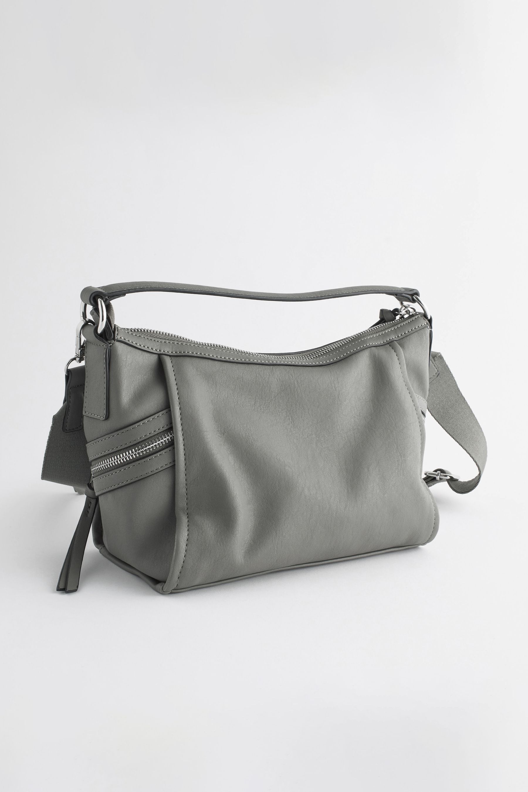 Buy Grey Casual Side Zip Cross Body Bag from Next Luxembourg