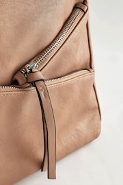 Tan Brown Side Zip Backpack - Image 3 of 7