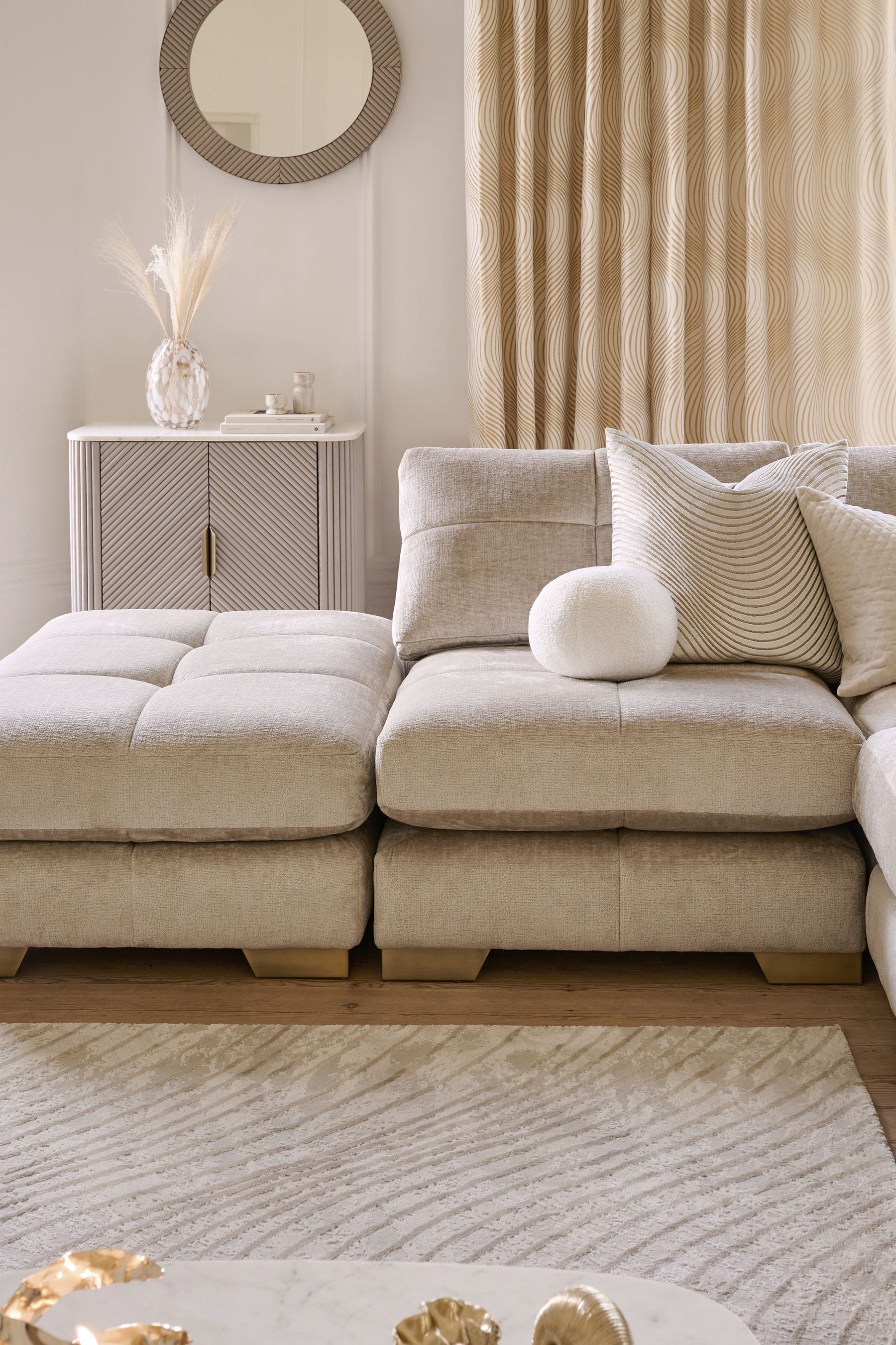 Champagne gold cushions best sale