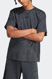 adidas Grey Sportswear All Szn 3-Stripes Garment Wash T-Shirt - Image 4 of 6
