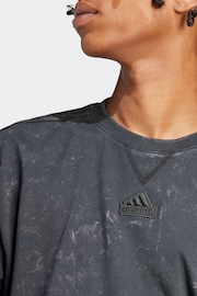 adidas Grey Sportswear All Szn 3-Stripes Garment Wash T-Shirt - Image 6 of 6