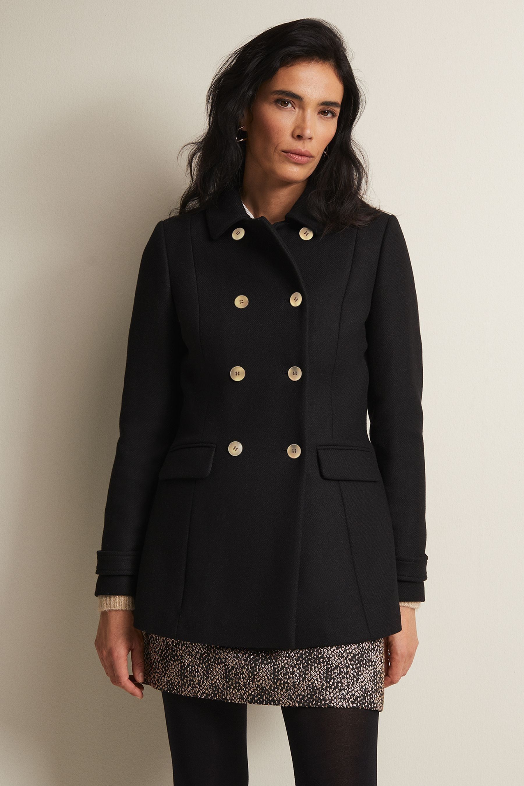 All black peacoat store