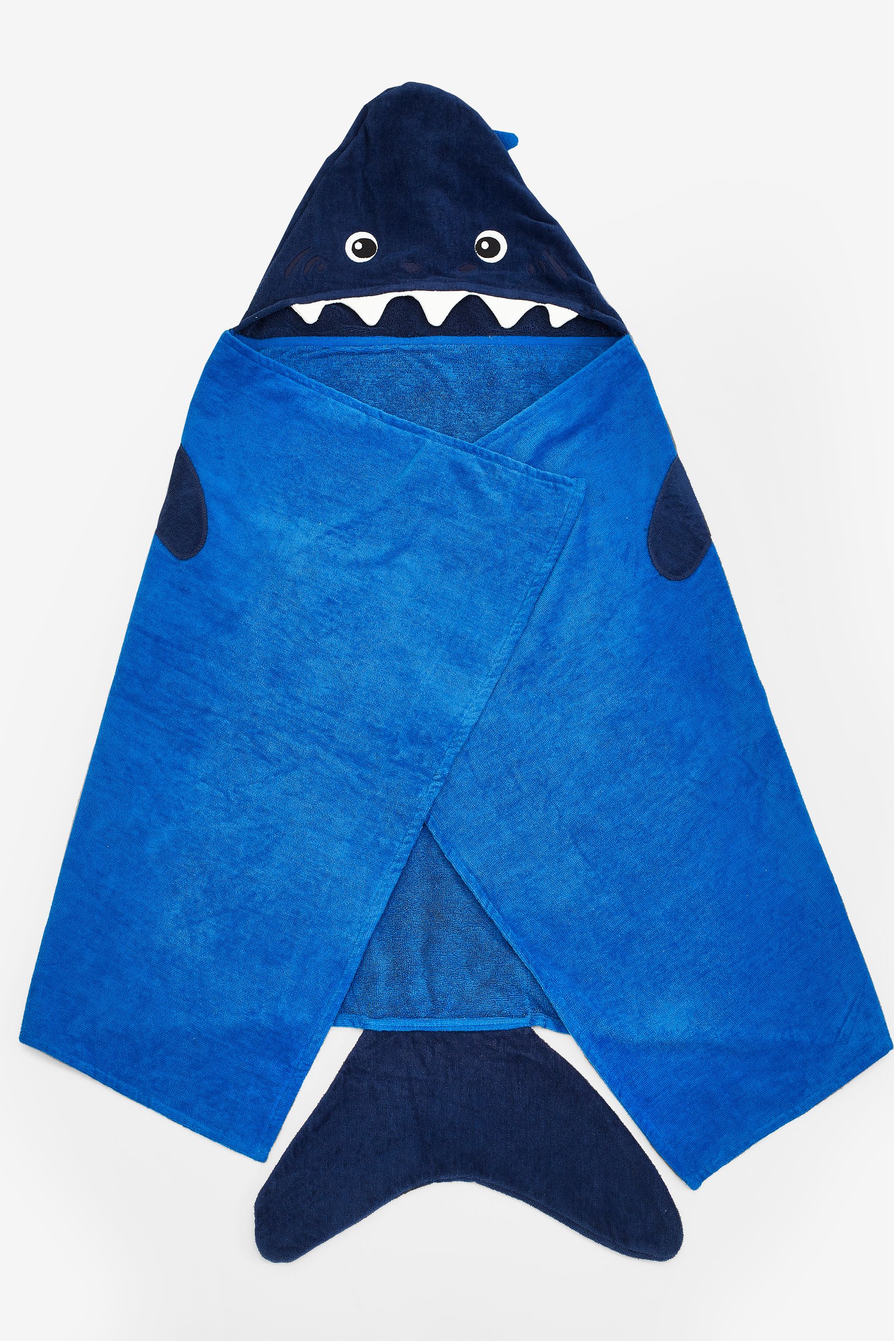 Blue Kids 100 Cotton Hooded Beach Towel