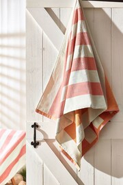 Pink Reversible Stripe Beach Towel - Image 4 of 5