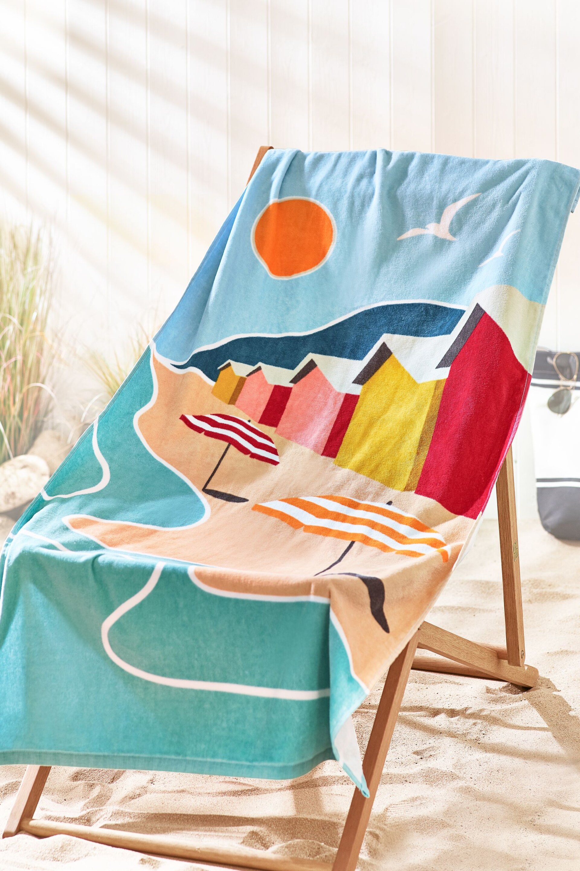 Multi Beach Scene Beach Towel - Image 1 of 3