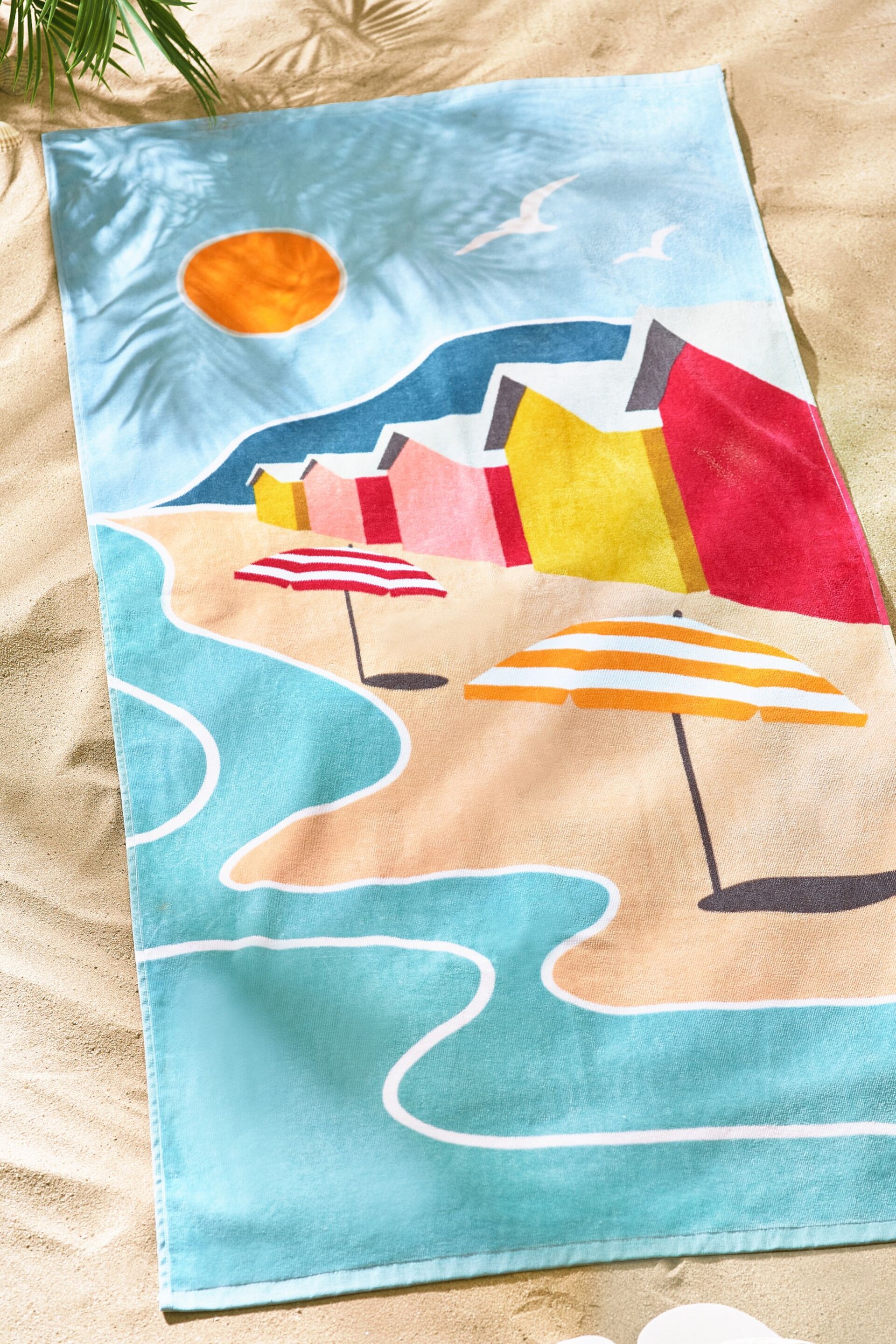 Multi Beach Scene Beach Towel - Image 2 of 3