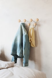 Umbra White Dotsy 7 hook Wall Mounted Coat Rack - Image 2 of 4