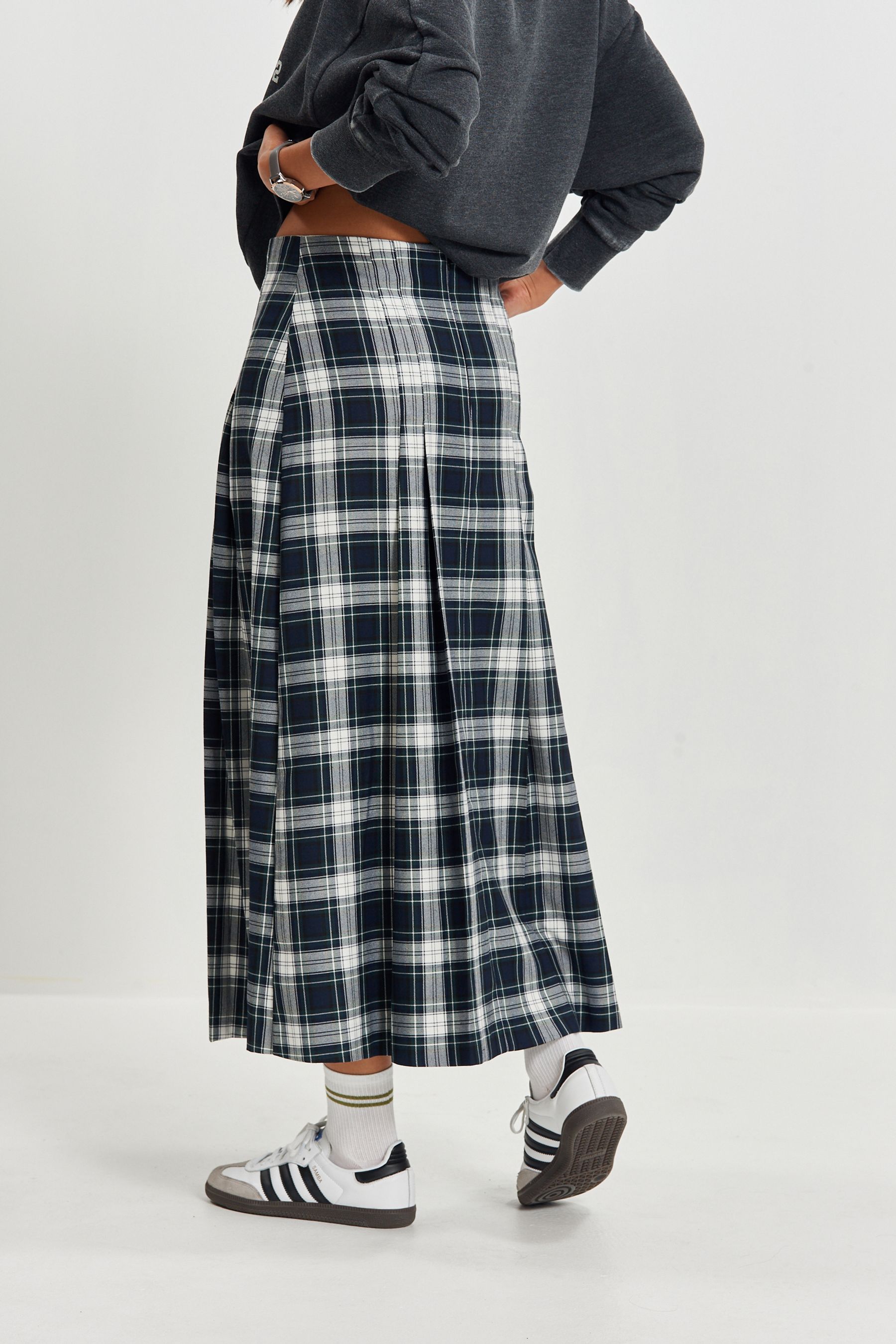 Blue Check Maxi Skirt - Image 3 of 6