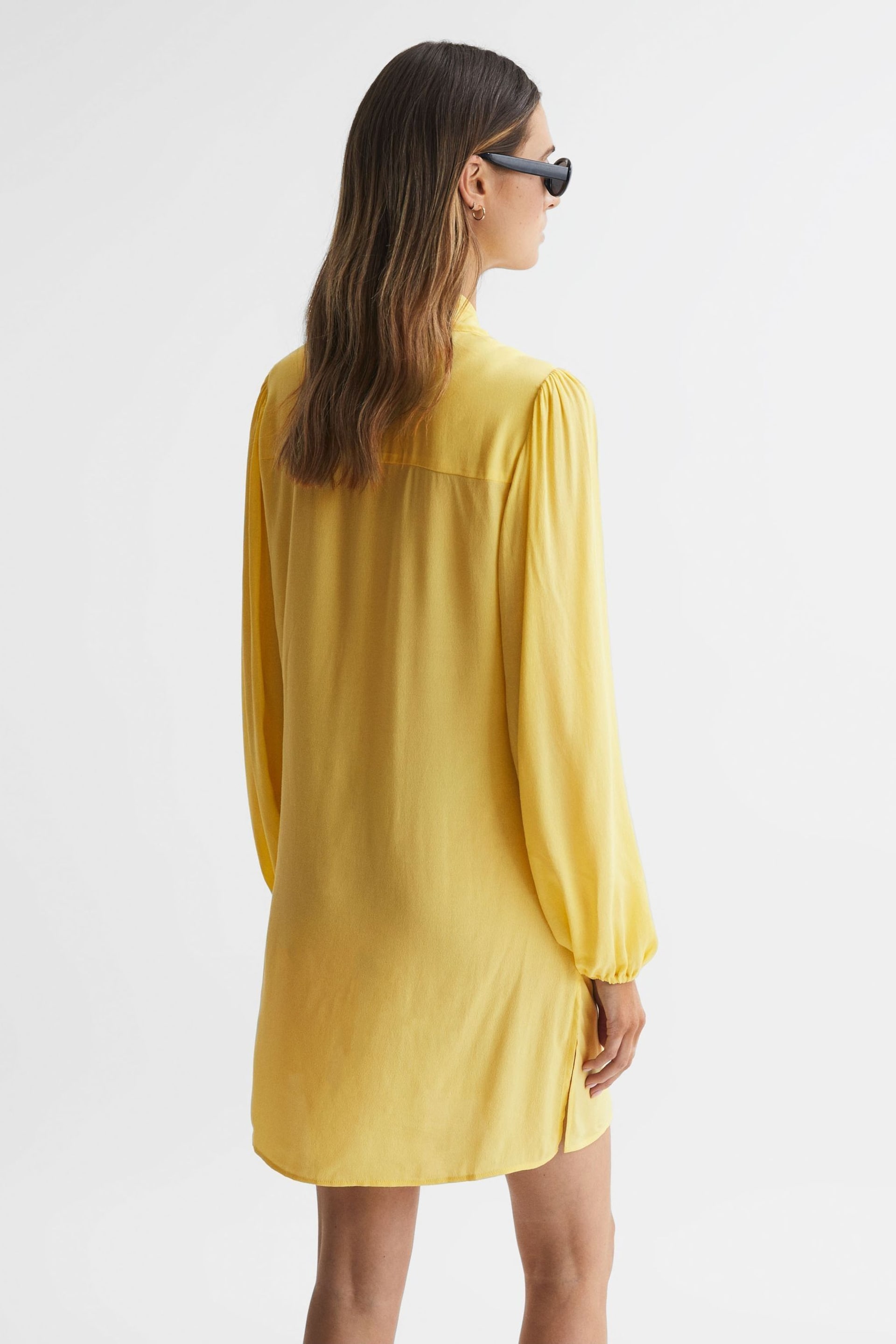 Reiss Yellow Mabel Tie Front Mini Dress - Image 5 of 5