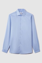 Reiss Mid Blue Remote Reg Cotton Sateen Shirt - Image 2 of 6