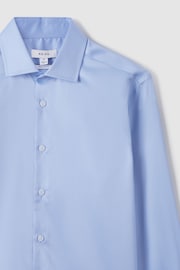 Reiss Mid Blue Remote Reg Cotton Sateen Shirt - Image 5 of 6