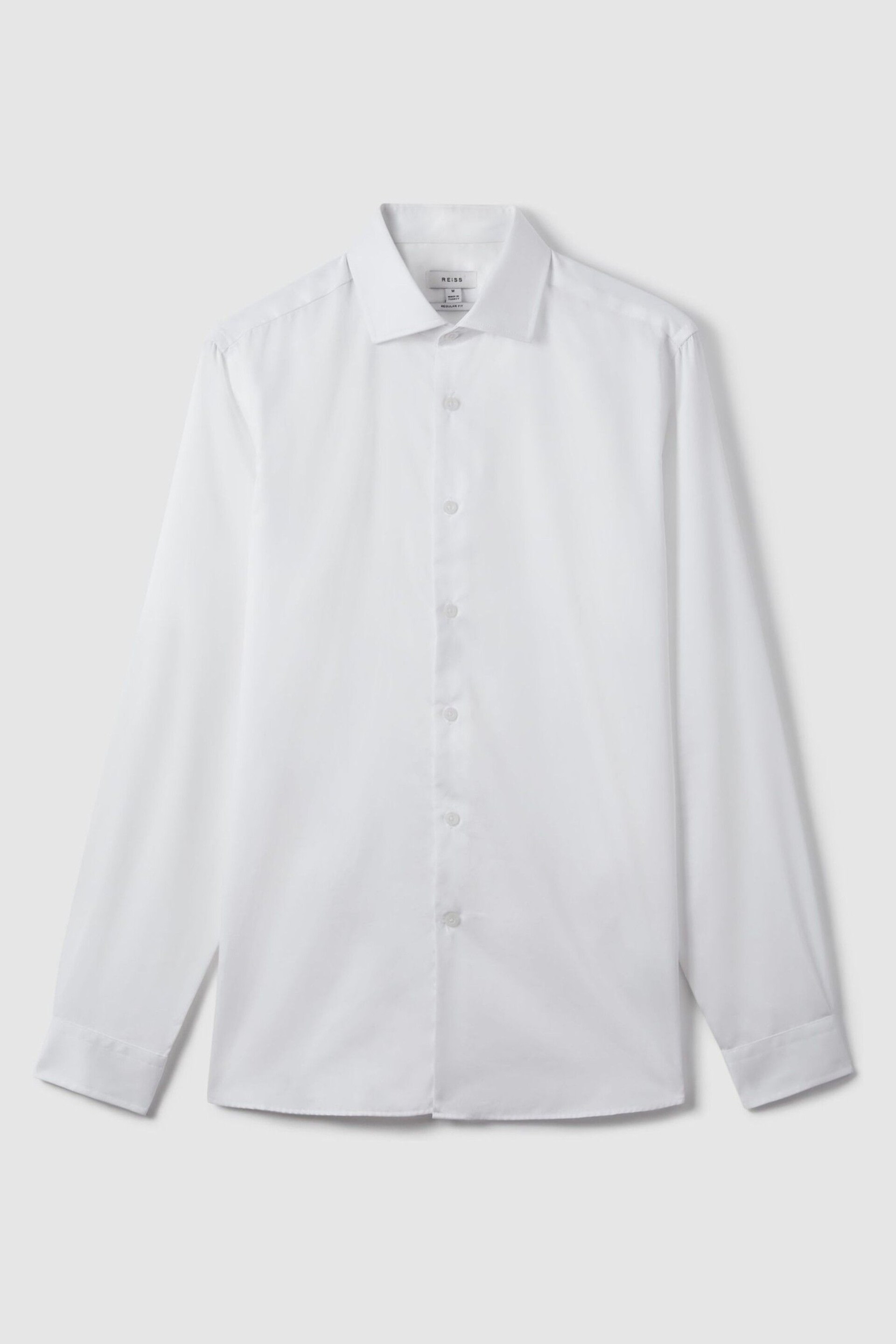 Reiss White Remote Reg Cotton Sateen Shirt - Image 2 of 6