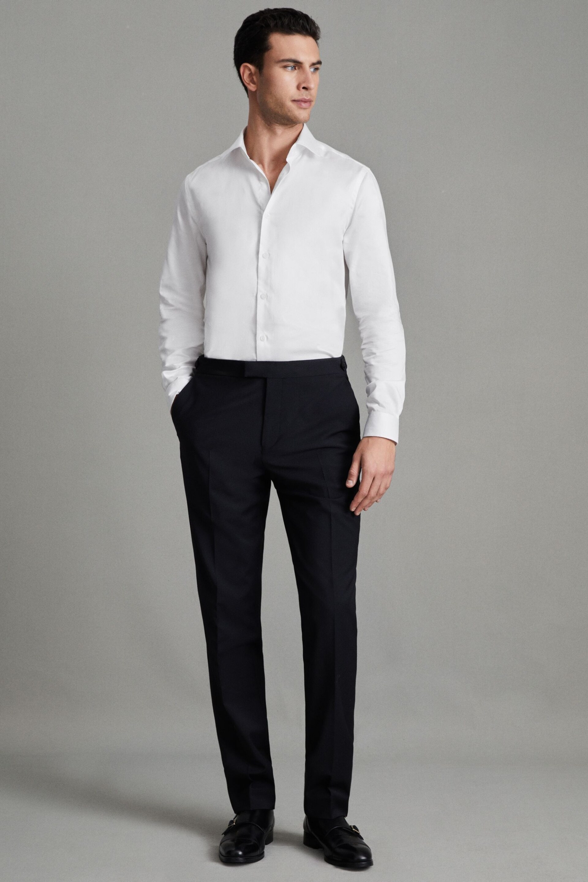 Reiss White Remote Reg Cotton Sateen Shirt - Image 3 of 6