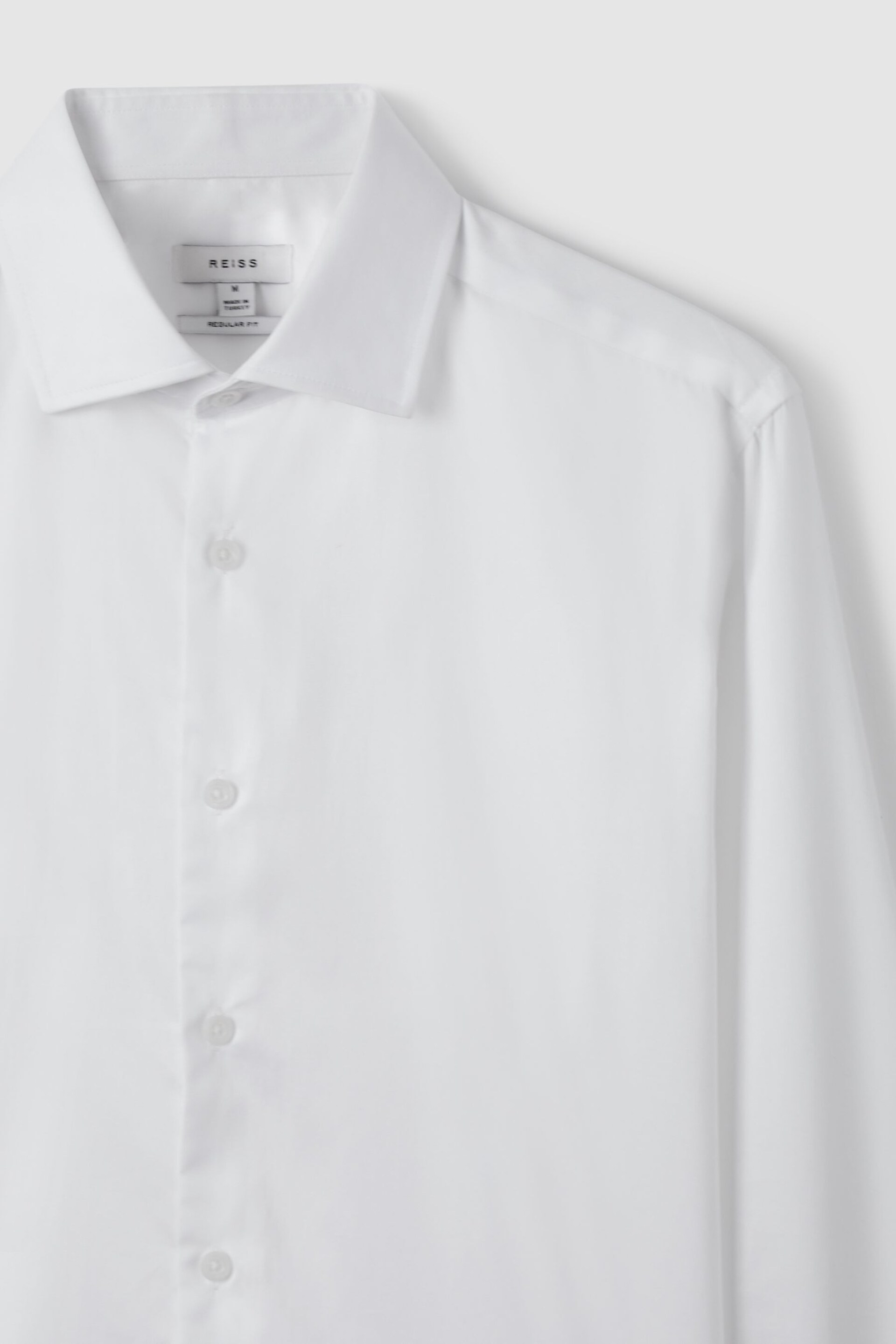 Reiss White Remote Reg Cotton Sateen Shirt - Image 5 of 6