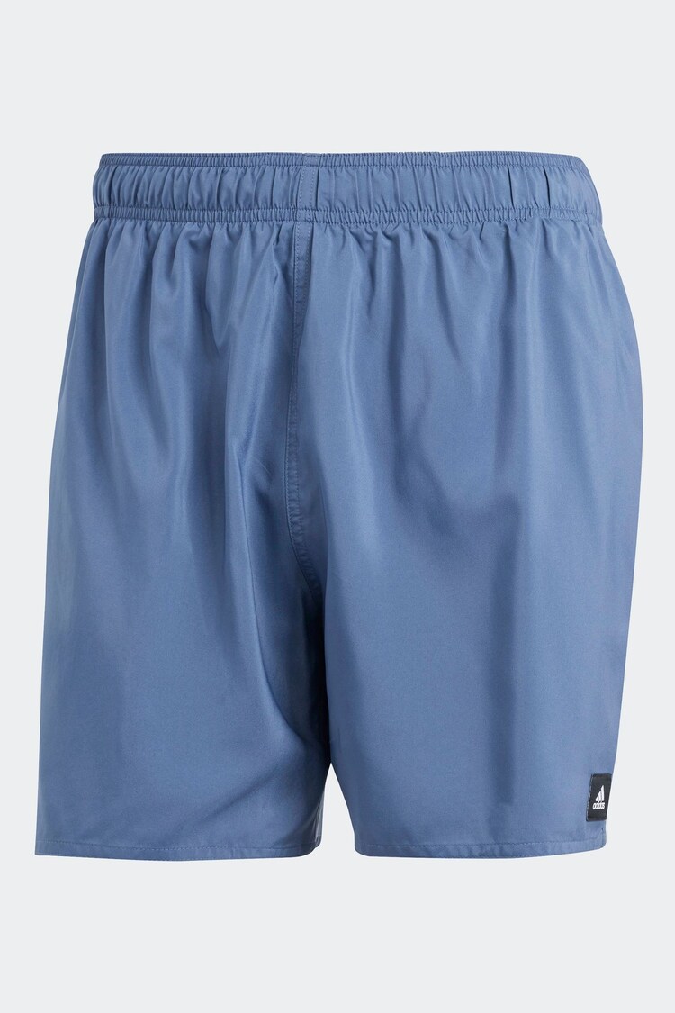 adidas Blue Solid CLX Short-Length Swim Shorts - Image 6 of 6