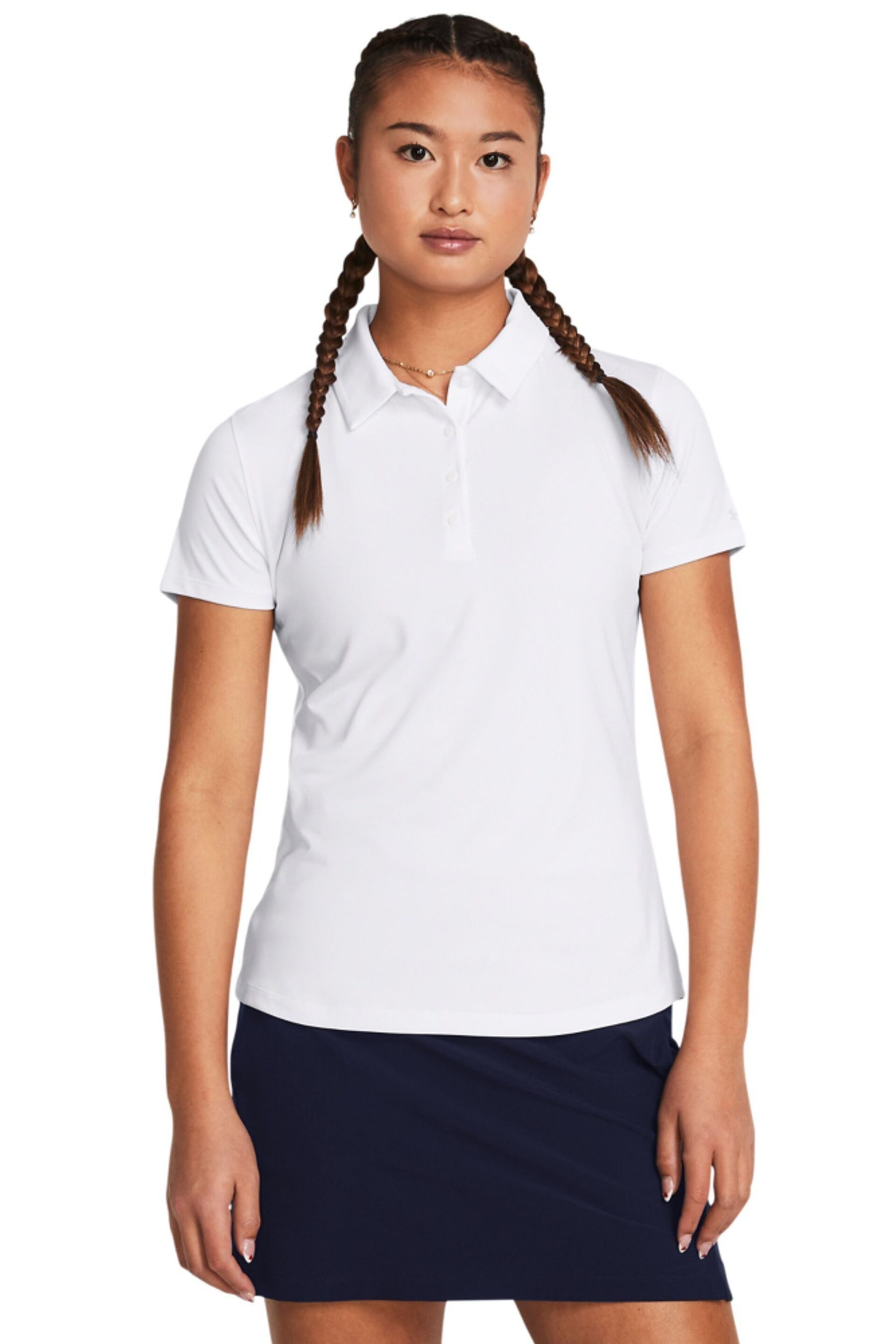 Under Armour White/Black Play Off Small Logo Polo Shirt - Image 1 of 4