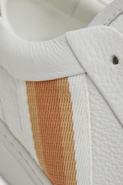 Reiss Fresh White Sonia Leather Side Stripe Trainers - Image 5 of 5
