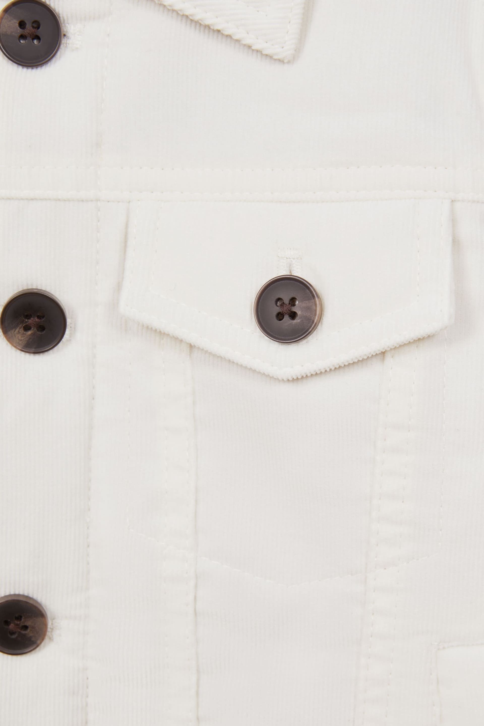 Reiss Ecru Diaz Senior Cord Button Through Jacket - Image 5 of 5